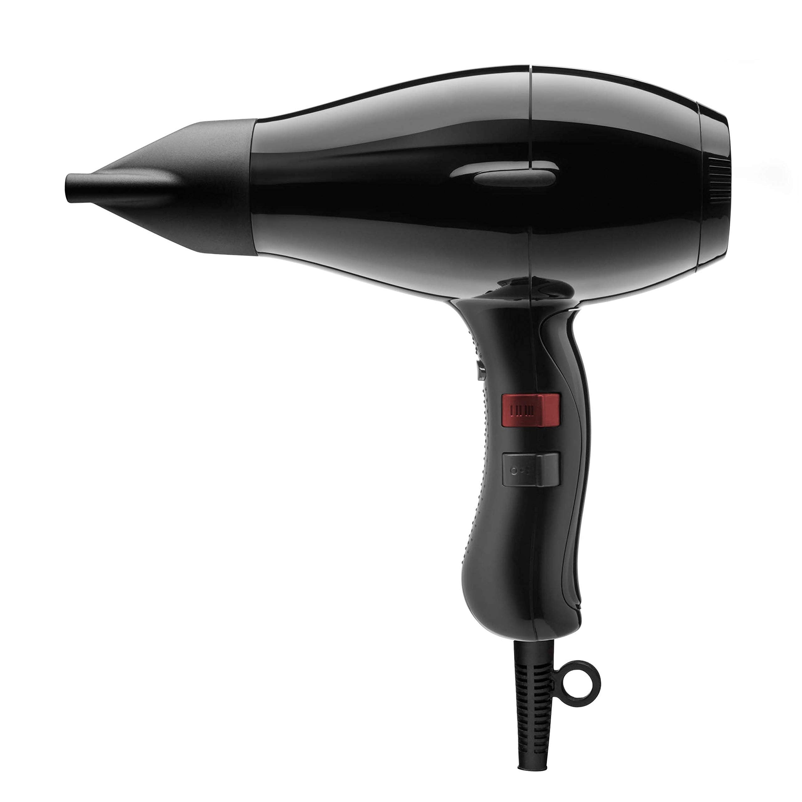 Elchim 3900 Light Ionic Professional Dryer, Lightweight with 2 Concentrators Included, Black
