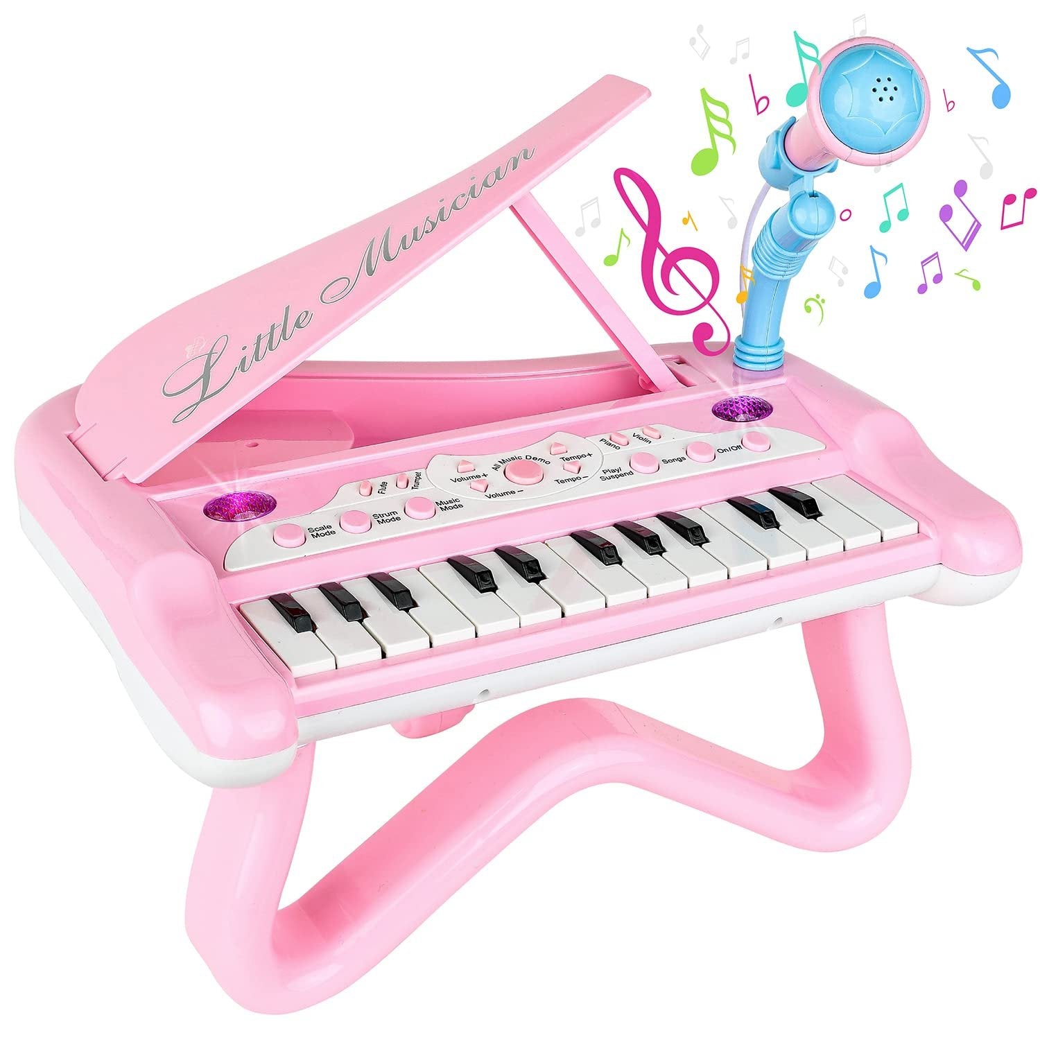 ToyVelt Toy Piano for Toddler Girls - Cute Piano for Kids with Built-in Microphone & Music Modes - Best Birthday Gifts for 3 4 5 Year Old Girls - Educational Keyboard Musical Instrument Toys