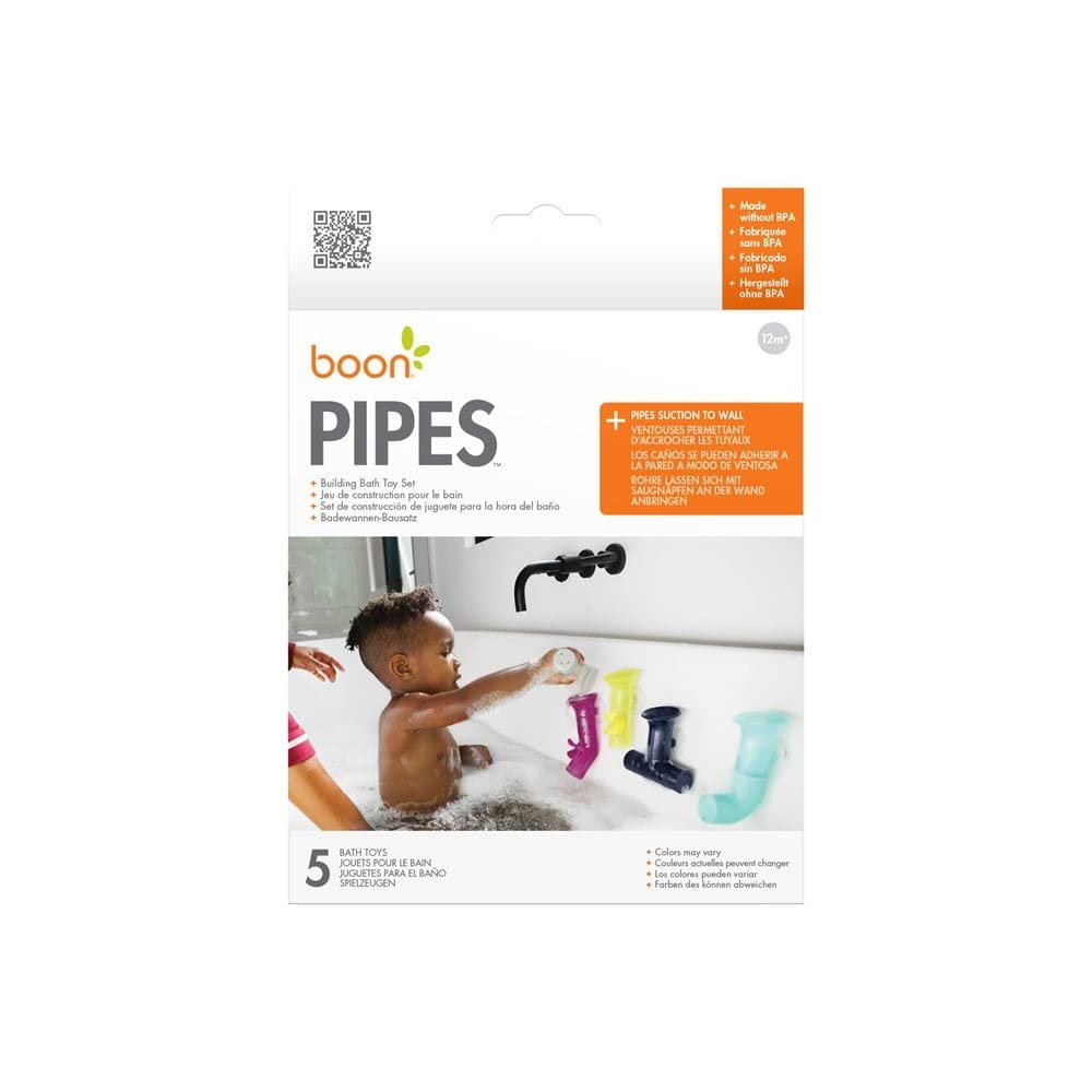 Boon PIPES Toddler Bath Toys - Toddler and Baby Bath Toys - Multicolored - Ages 12 Months and Up - 5 Count
