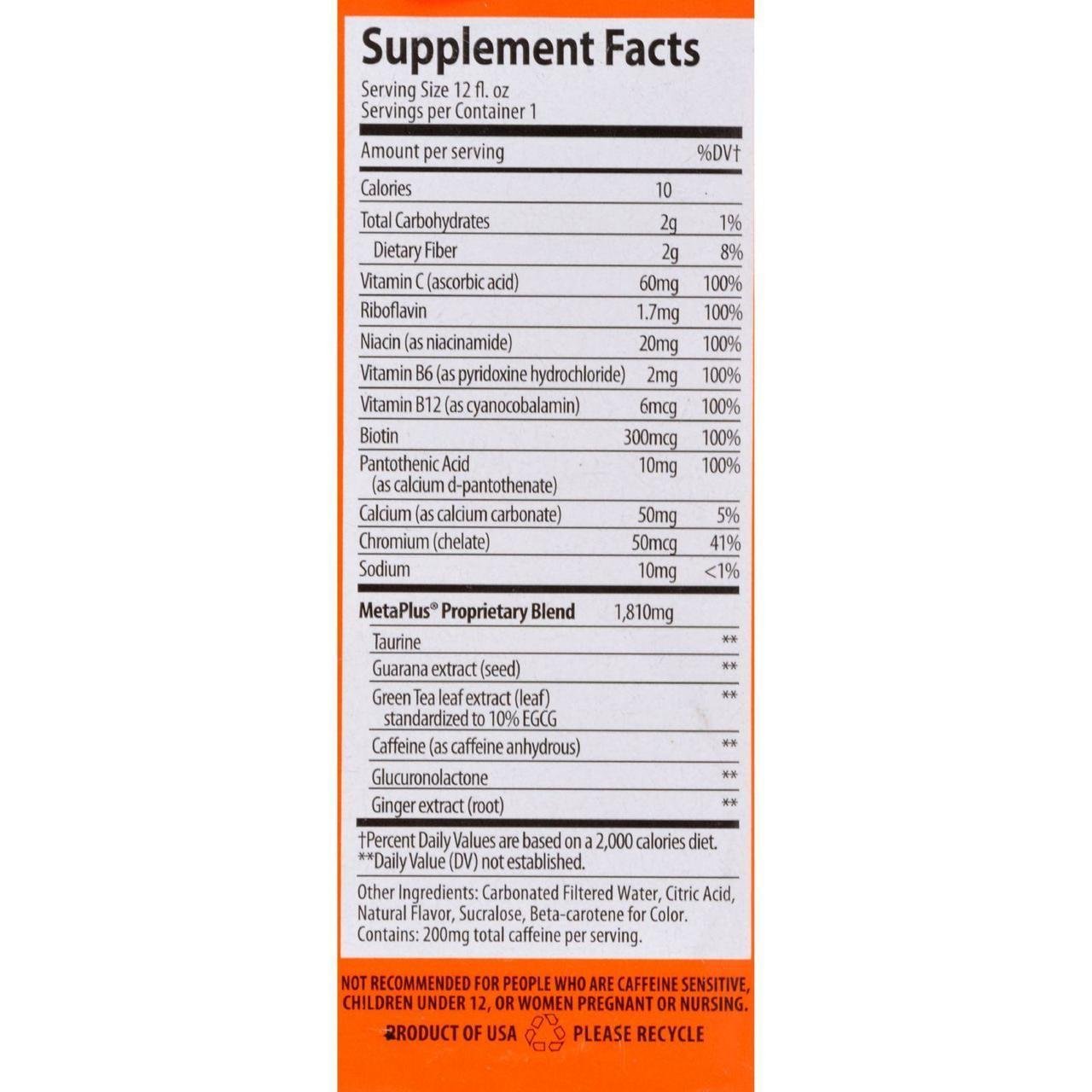 Celsius Sparkling Orange - 12 fl oz Each/Pack of 4