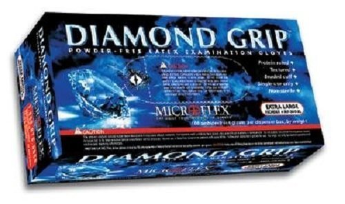 Microflex MF300XL Powder Free Diamond Grip Latex Gloves XL (100 Gloves per Box) (2 Pack)