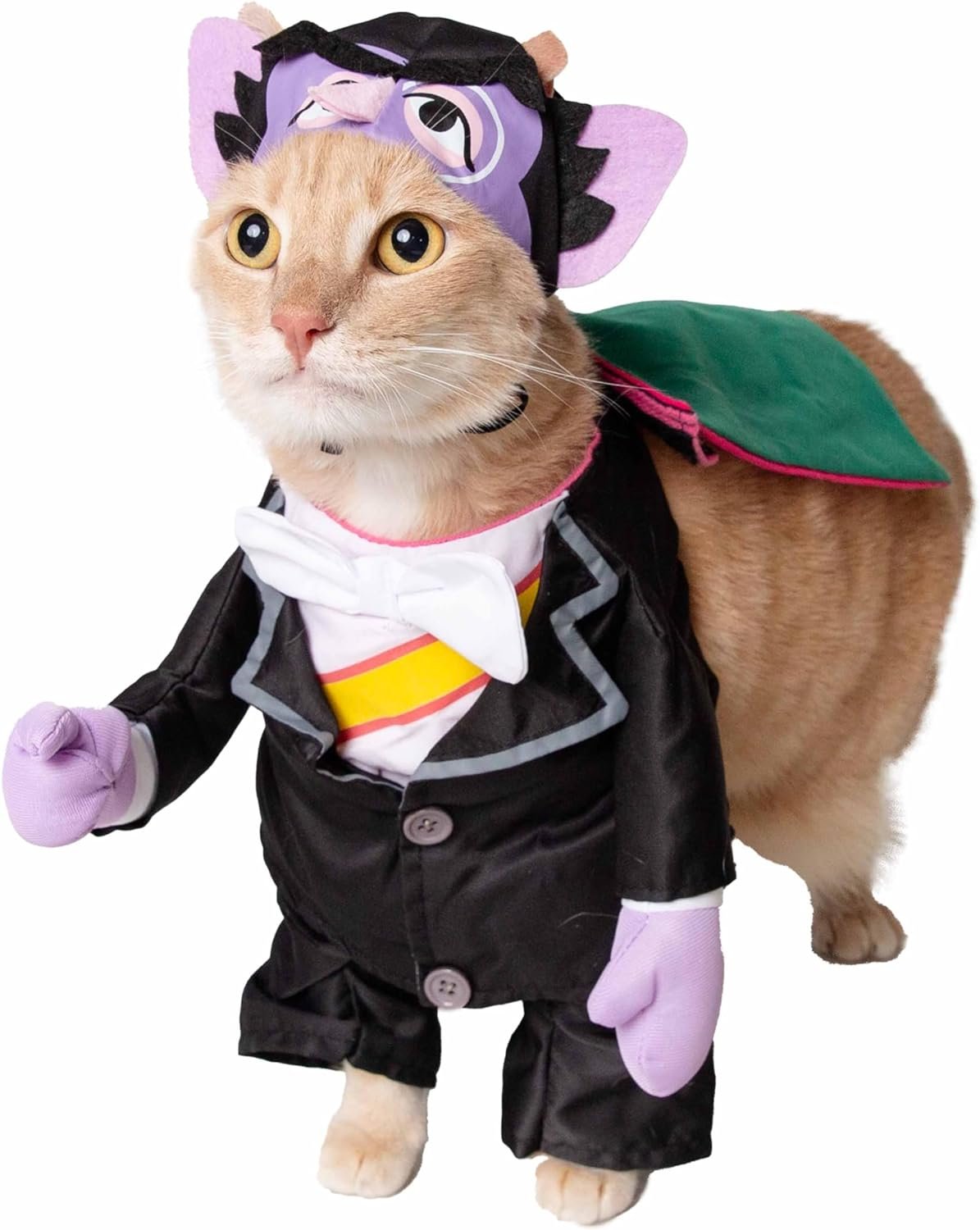 Pet Krewe The Count Vampire Dog Costume & Cat Costume Medium Size | Sesame Street Dracula Monster Pet Costumes for Dogs and Cats | Perfect for Halloween, Birthdays, Parties, Photoshoots
