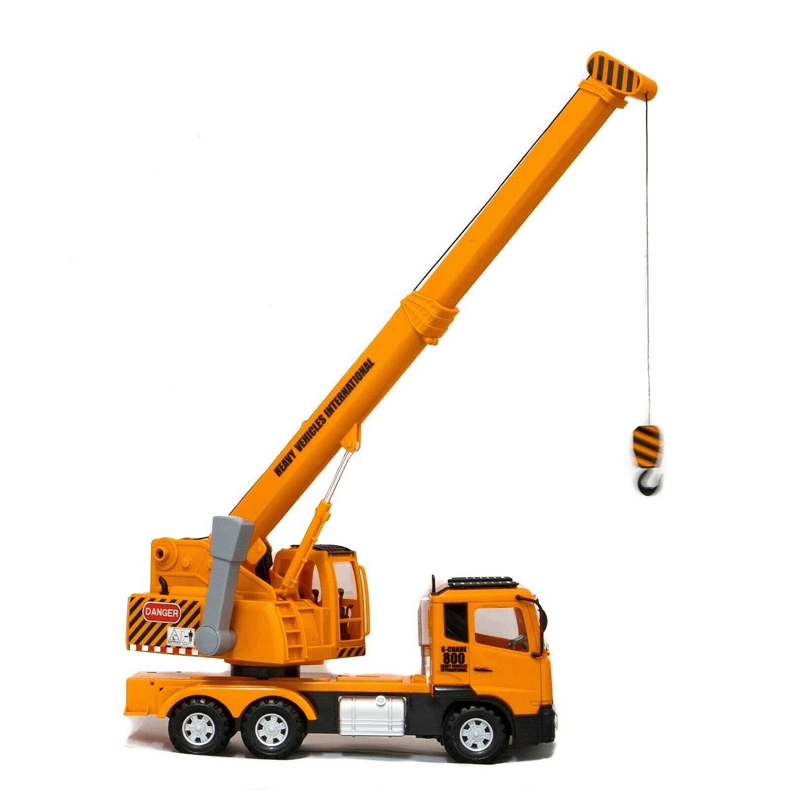 Big Daddy Trucks-Large Sized Friction Powered King Crane which extends to 1 ft Personal Accessories and Toys can be Used on This Truck