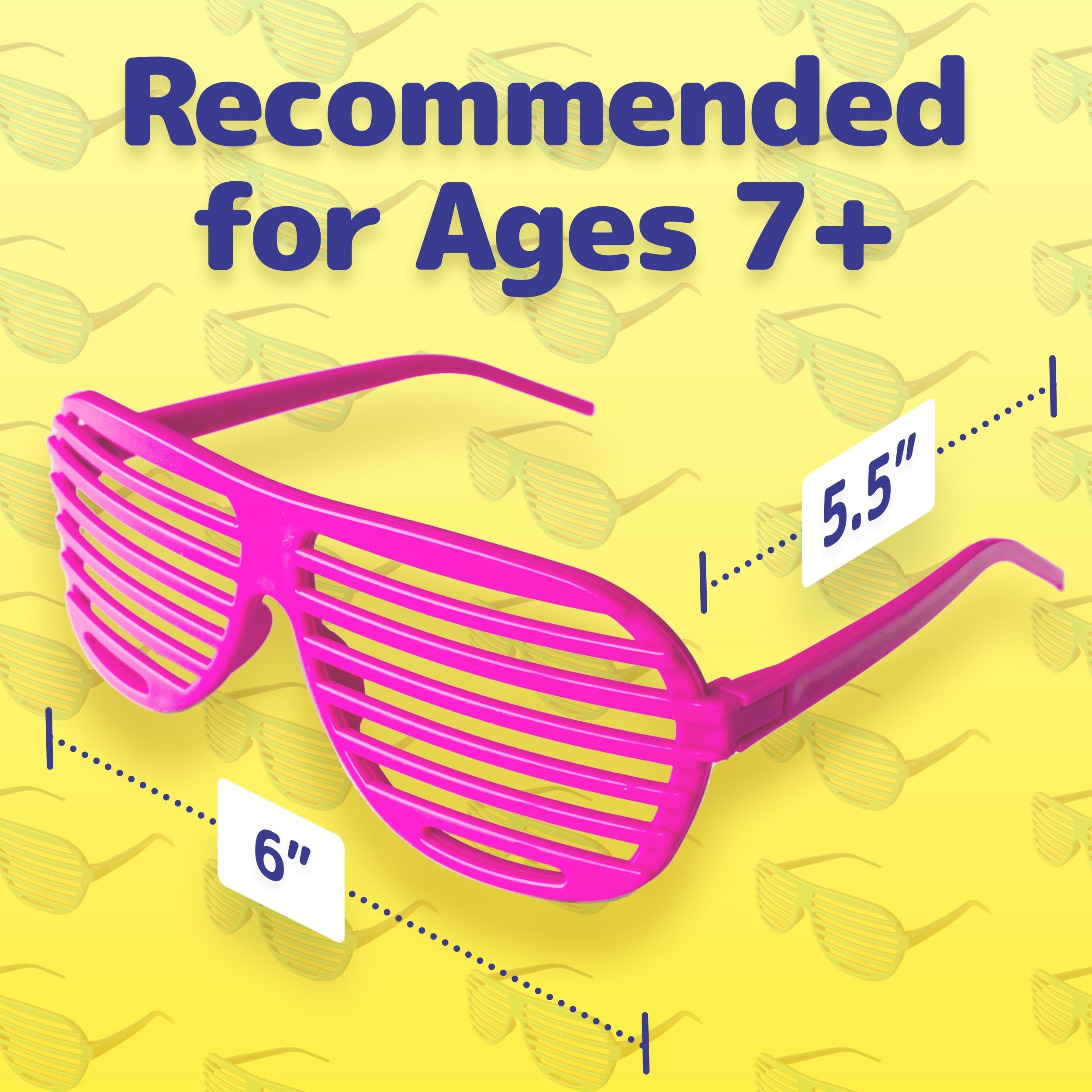 PREXTEX Mega Pack 100 Pairs of Kids Plastic Shutter Shades Glasses - Shades Sunglasses - Eyewear Party Favors and Party Props - Assorted Colors - Last Day of School Gifts for Kids