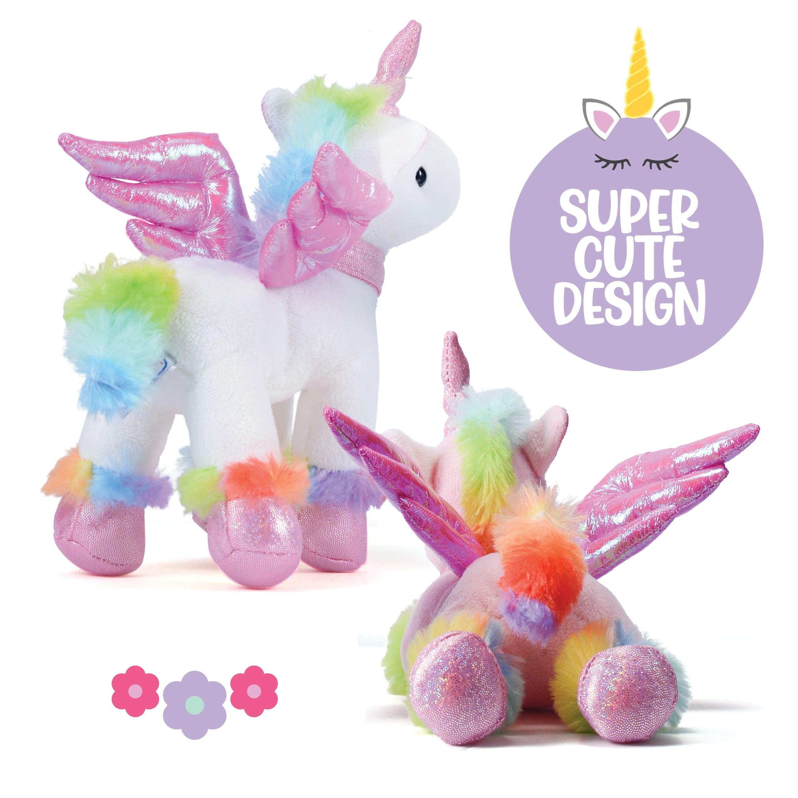 PREXTEX Unicorn Stuffed Animals (4 Cute Plush Unicorns Gifts for Girls), Machine Washable - Unicorn Toys for Girls & Boys Ages 3-5+