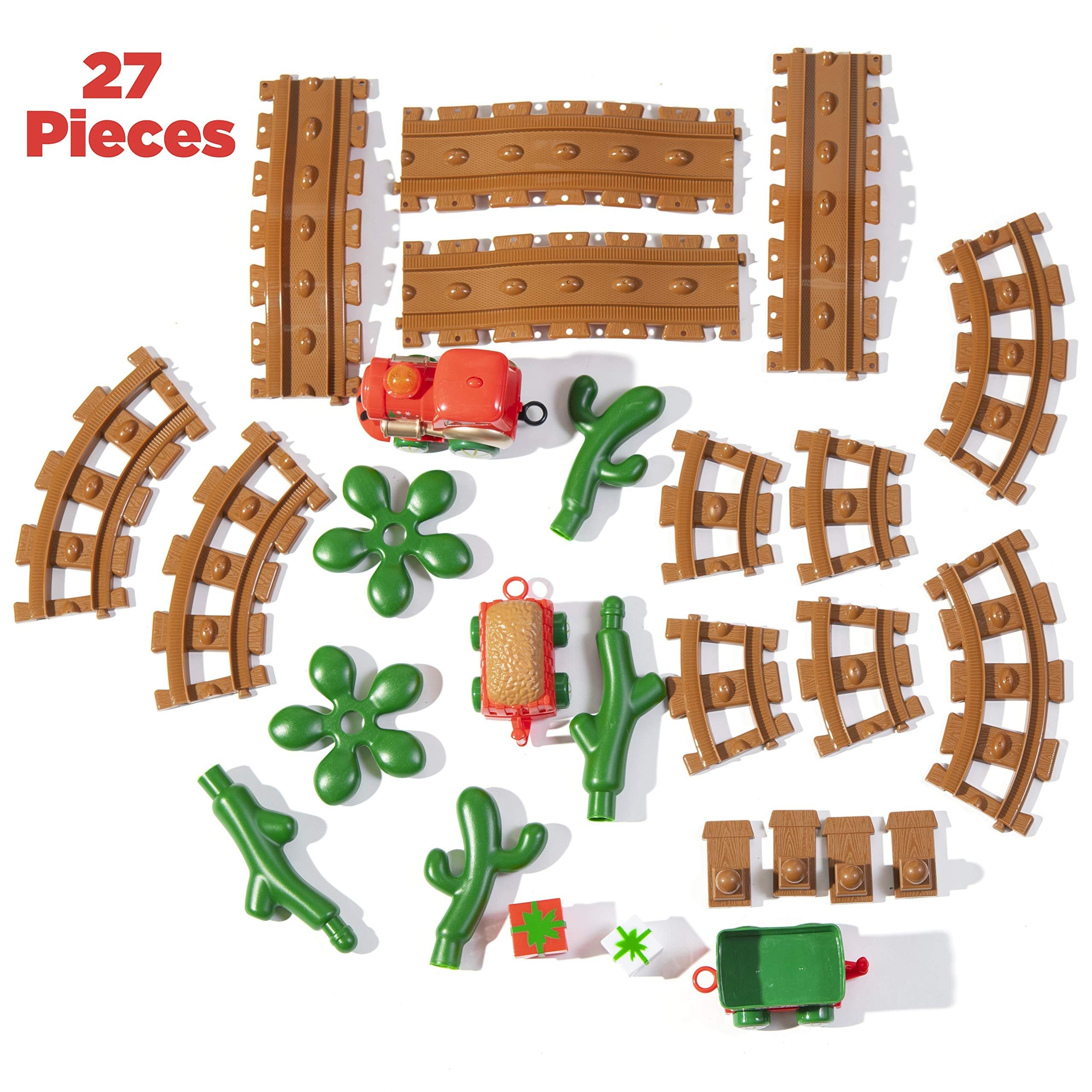 PREXTEX Kids Musical Train Set for Kids with Christmas-Themed Music, Perfect Year-Round Gift for Boys Girls Toddlers