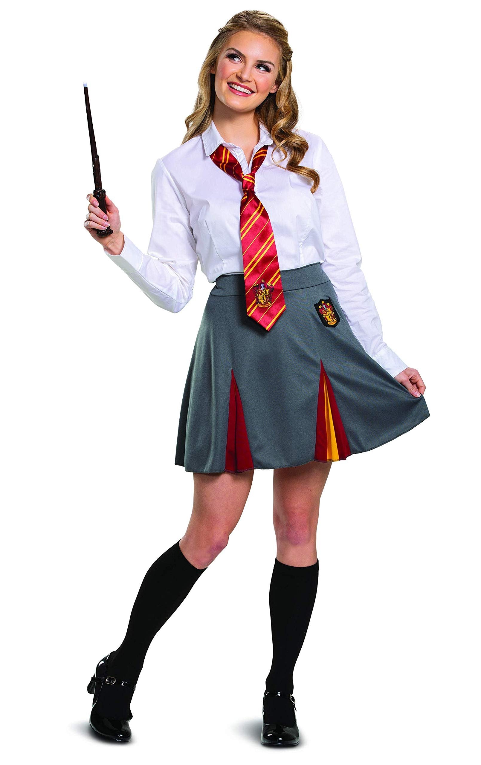 Disguise Gryffindor Skirt, Official Harry Potter Wizarding World House Themed Dress Bottom, Gray & Gold, Women's Small (4-6)