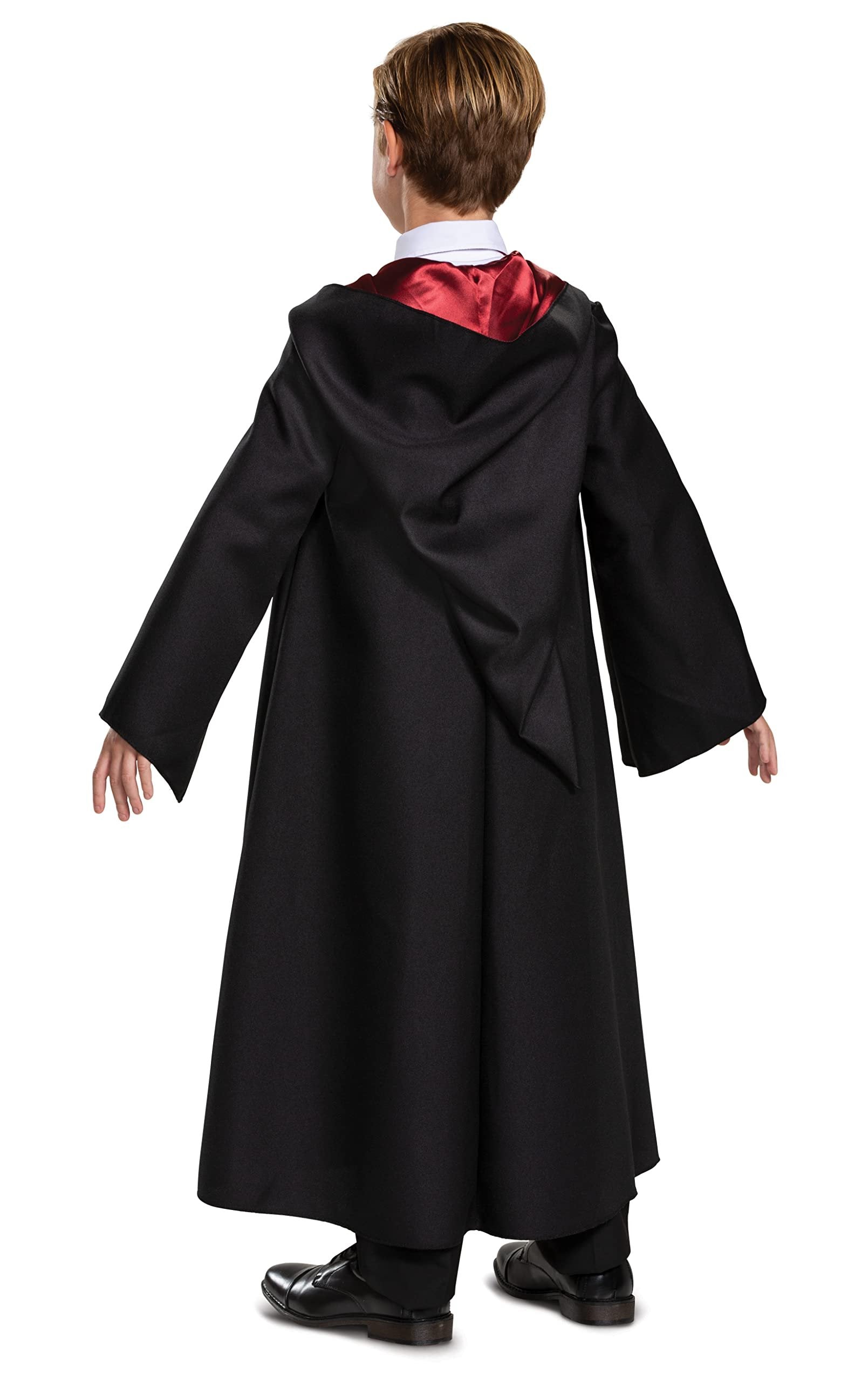 Hermione Gryffindor Costume Combo, Official Wizarding World Deluxe Robe with Tie and Wand, Kids Size Large (10-12)