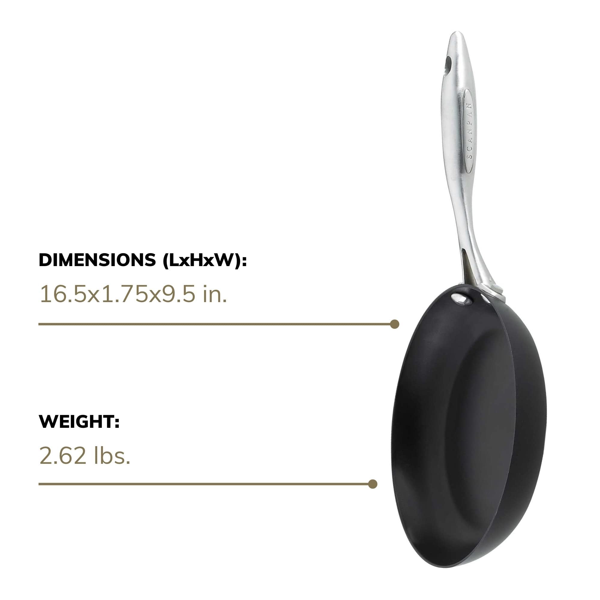 SCANPAN Professional 9.5” Fry Pan - Easy-to-Use Nonstick Cookware - Dishwasher, Metal Utensil & Oven Safe - Made in Denmark