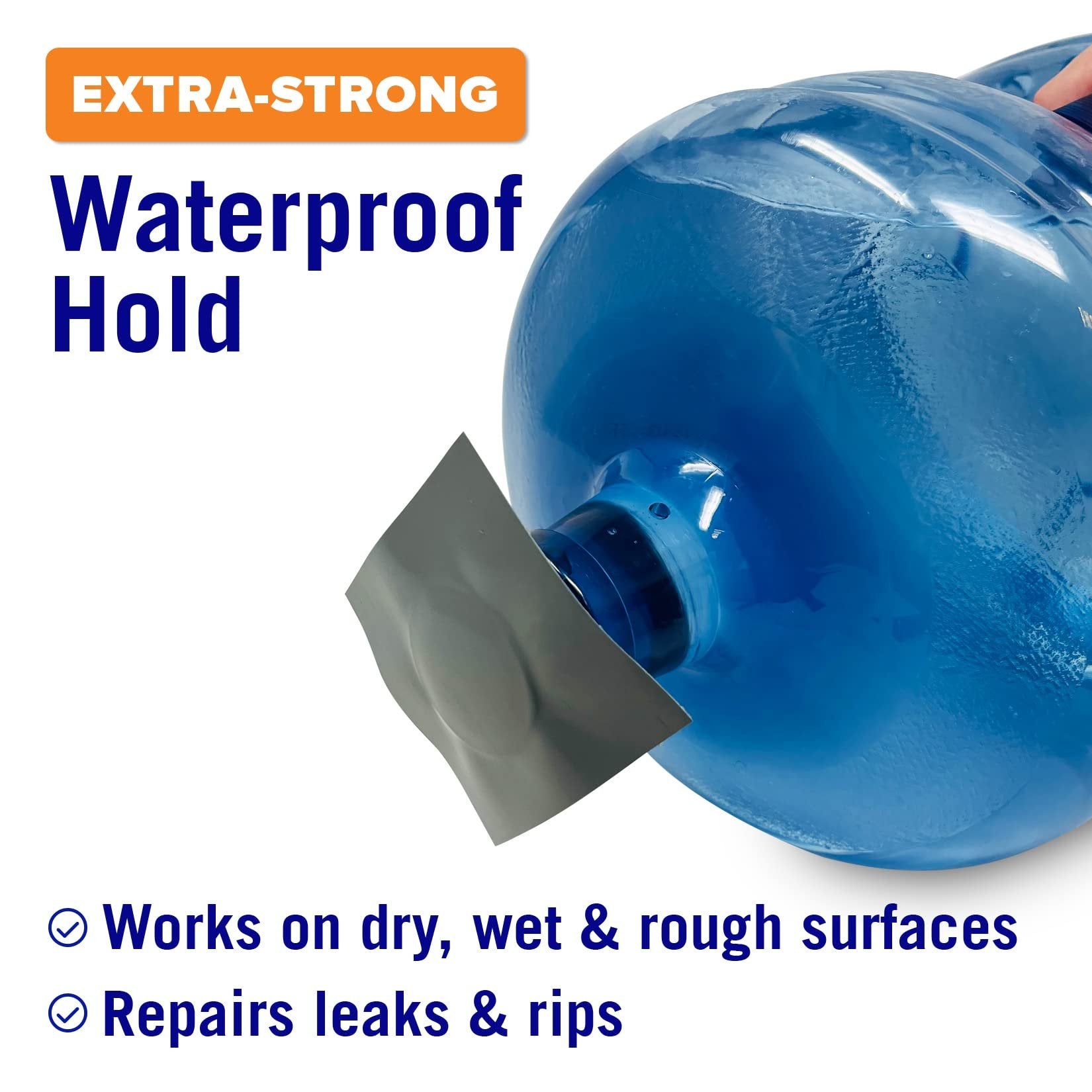 Gray Waterproof Tape for Leaks Thick Heavy Duty Water Proof Tape Sealing Marine Grade Outdoor Pools, Gutter, Underwater, Stop Leak Seal Tape Repair Patch & Sealant 15 Feet x 4 Inches