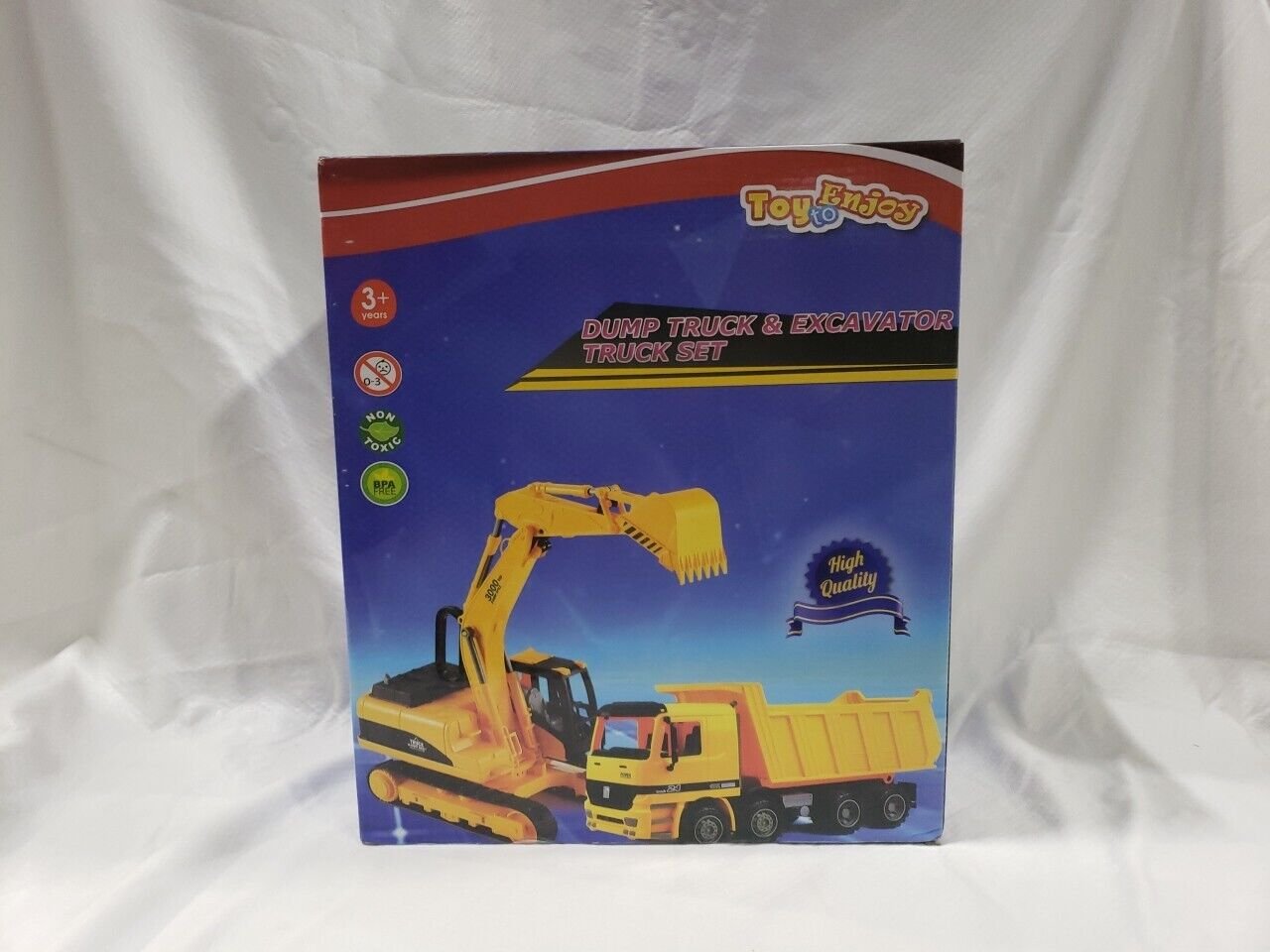 Toy To Enjoy Excavator & Dump Truck Toy for Kids Set of 2 – Moveable Claw & L...
