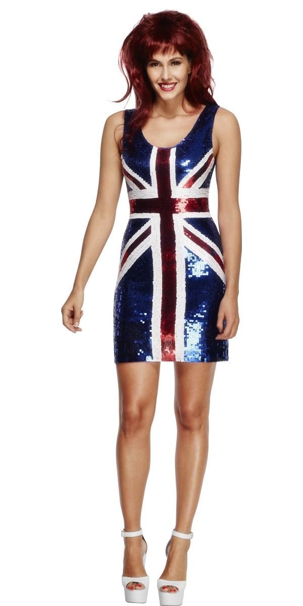 Smiffys - 25001 - Fever - All that Glitters Rule Britannia Costume - Size - Medium - US Dress Size - 10 / 12