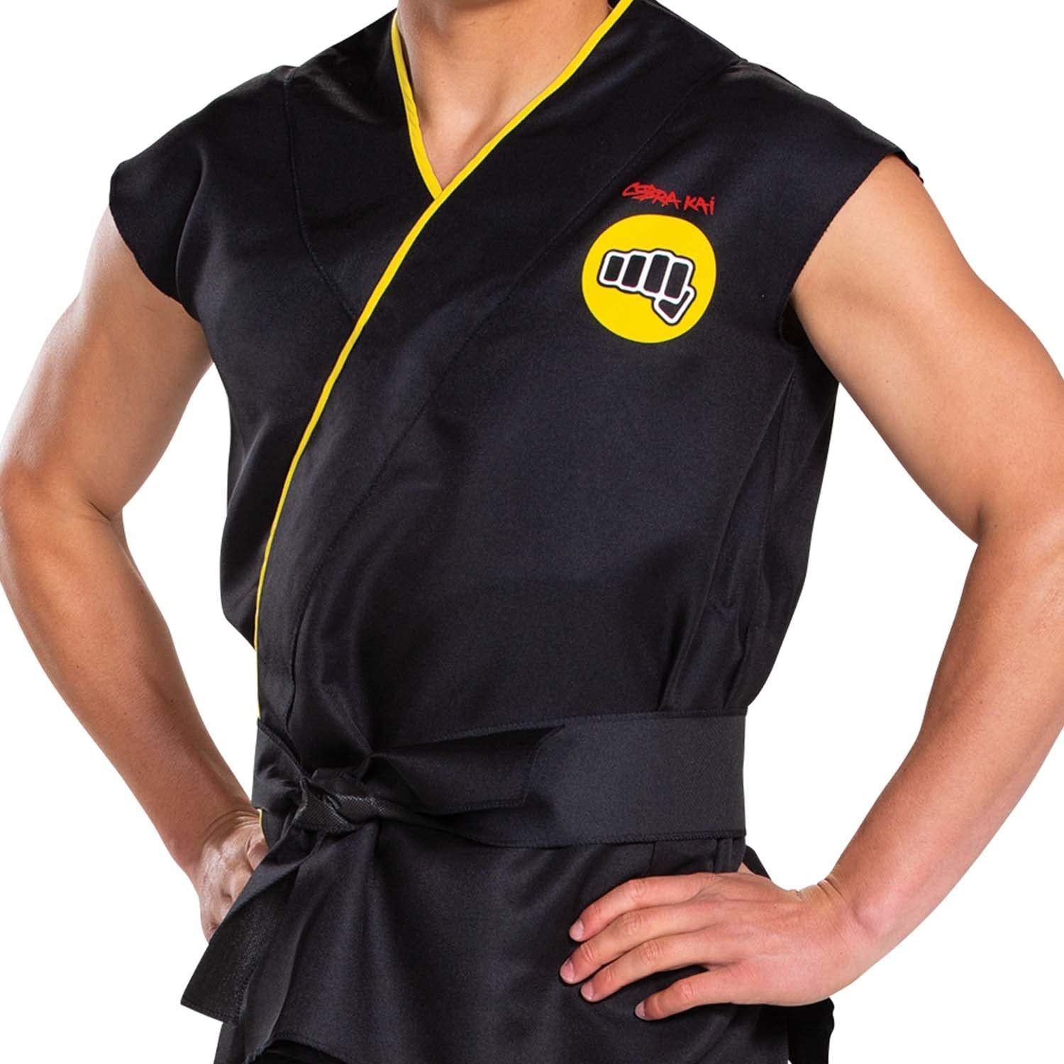 Disguise Men's Costume, Official Cobra Kai Gi for with Black Belt, Shown, Adult Size Small/Medium