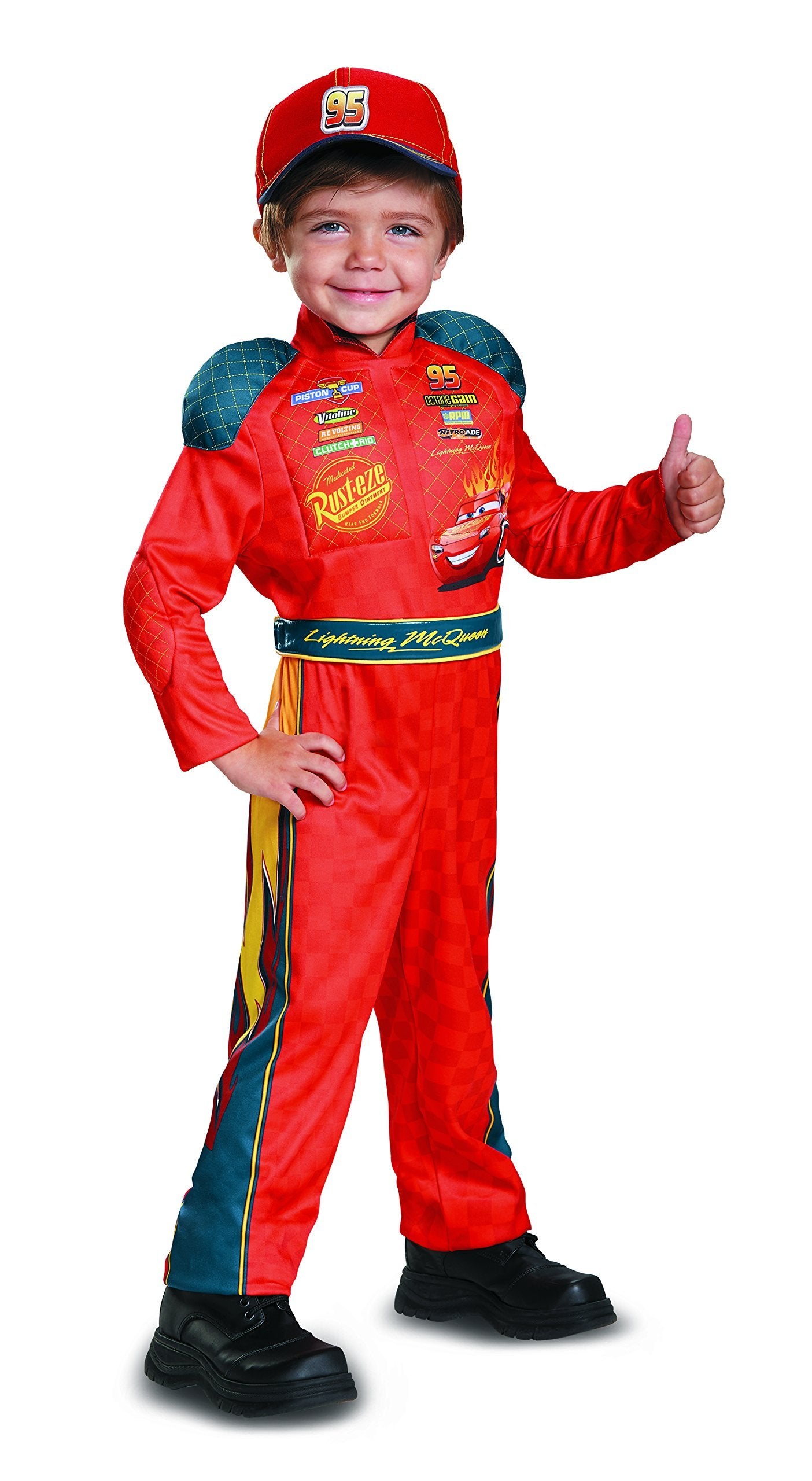 Cars 3 Lightning McQueen Toddler Costume Red Size M (3T-4T) Free Shipping
