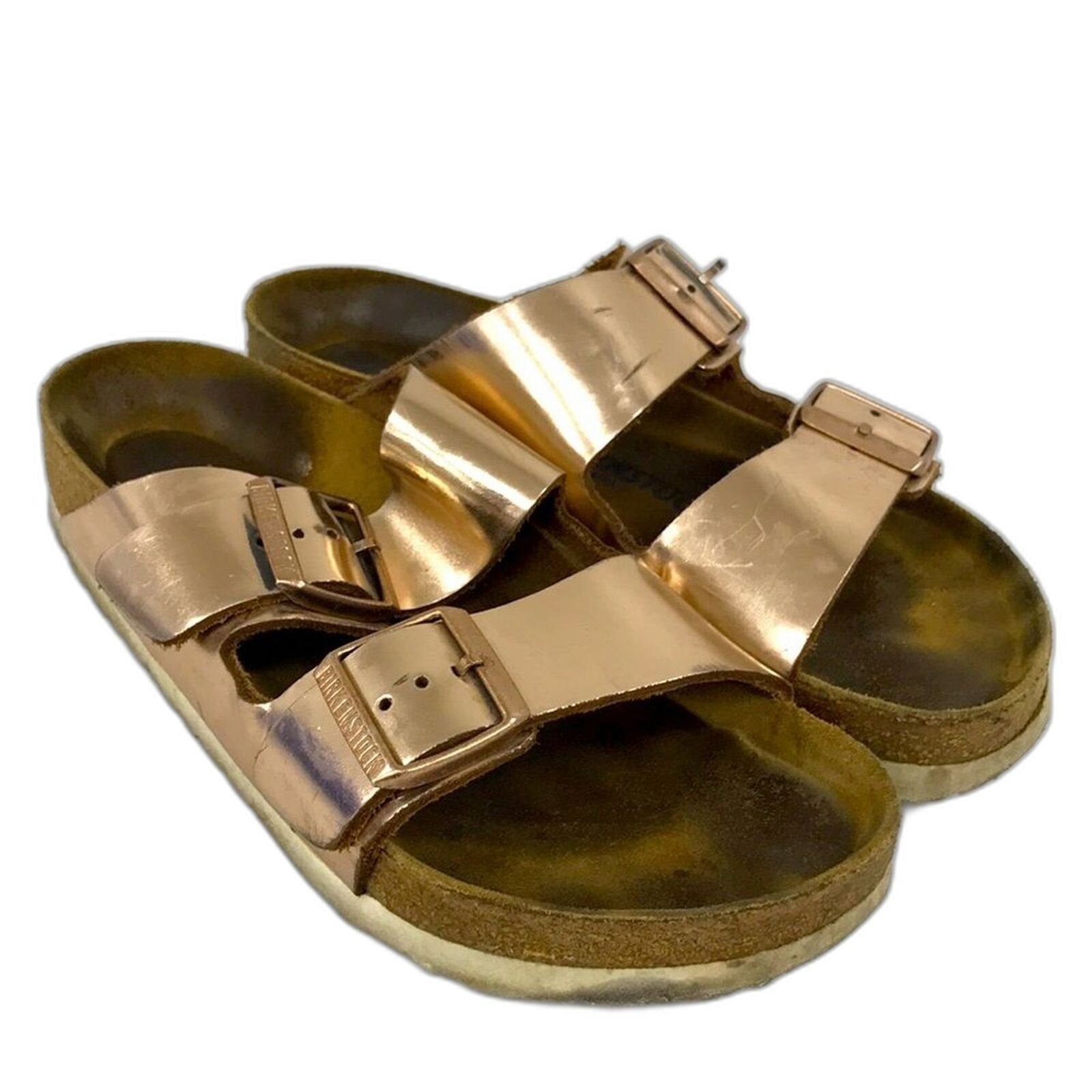 Birkenstock Womens Arizona BirkoFlo Gold Birkoflor Sandals 7 US