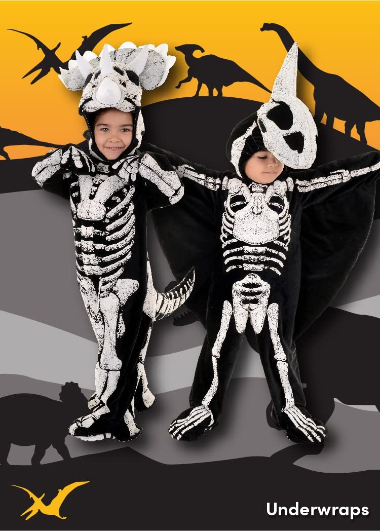 UNDERWRAPS boys Underwraps Kids Fossil Dinosaur Costume, Pterodactyl, Sm Costume, Black/White, Small US