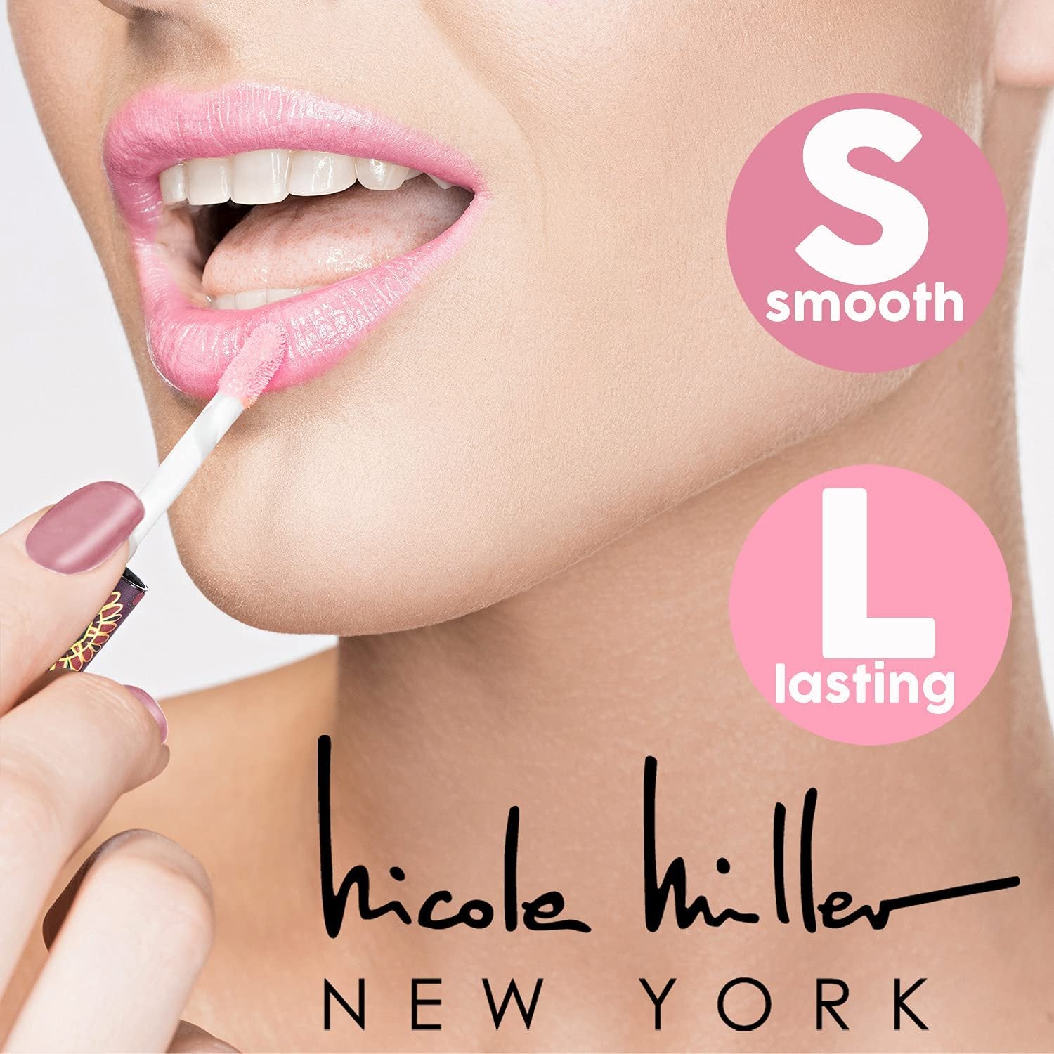 Nicole Miller 10 Pc Lip Gloss Collection, Shimmery Lip Glosses for Women and Girls, Long Lasting Color Lip Gloss Set with Rich Varied Colors (Purple)