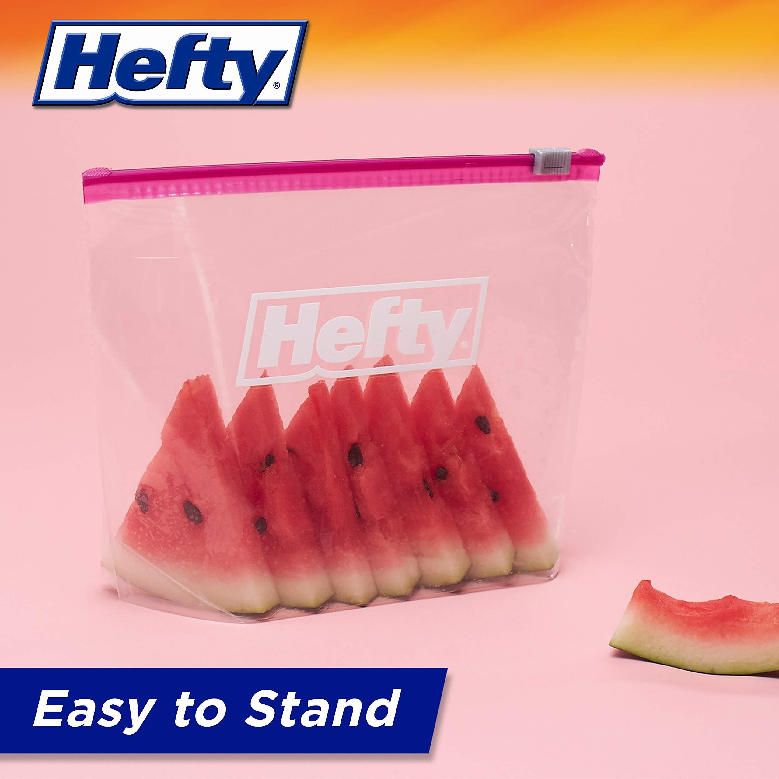 Hefty Slider Storage Bags, Quart Size, 40 Count (Pack of 3), 120 Total
