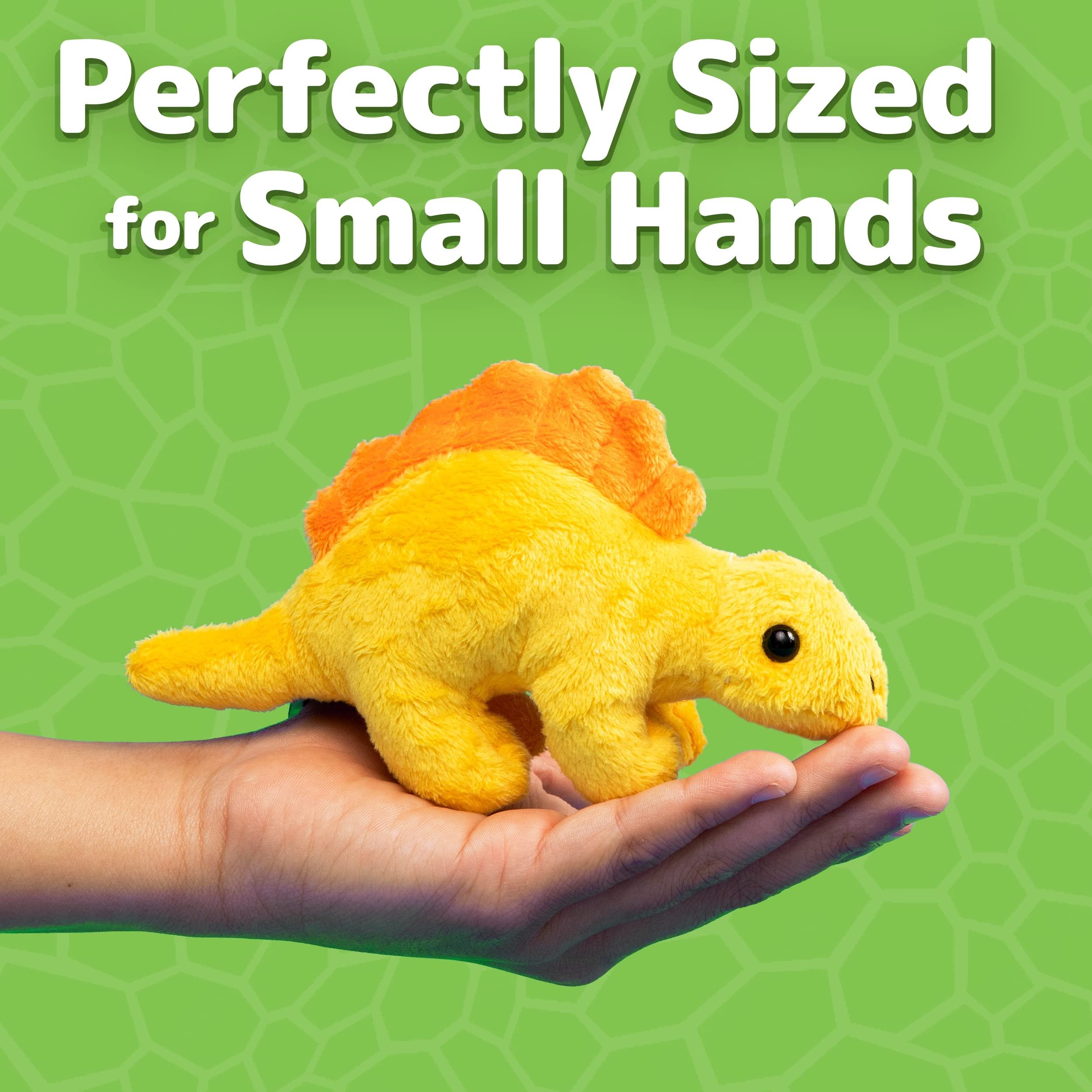 PREXTEX 15" T-rex Dinosaur Stuffed Animal Set w/ 4 Plush Dinosaur Toys Inside, Large Zippered Pouch for Boys & Girls, Colorful Dinosaur Plushies for Kids 3-5