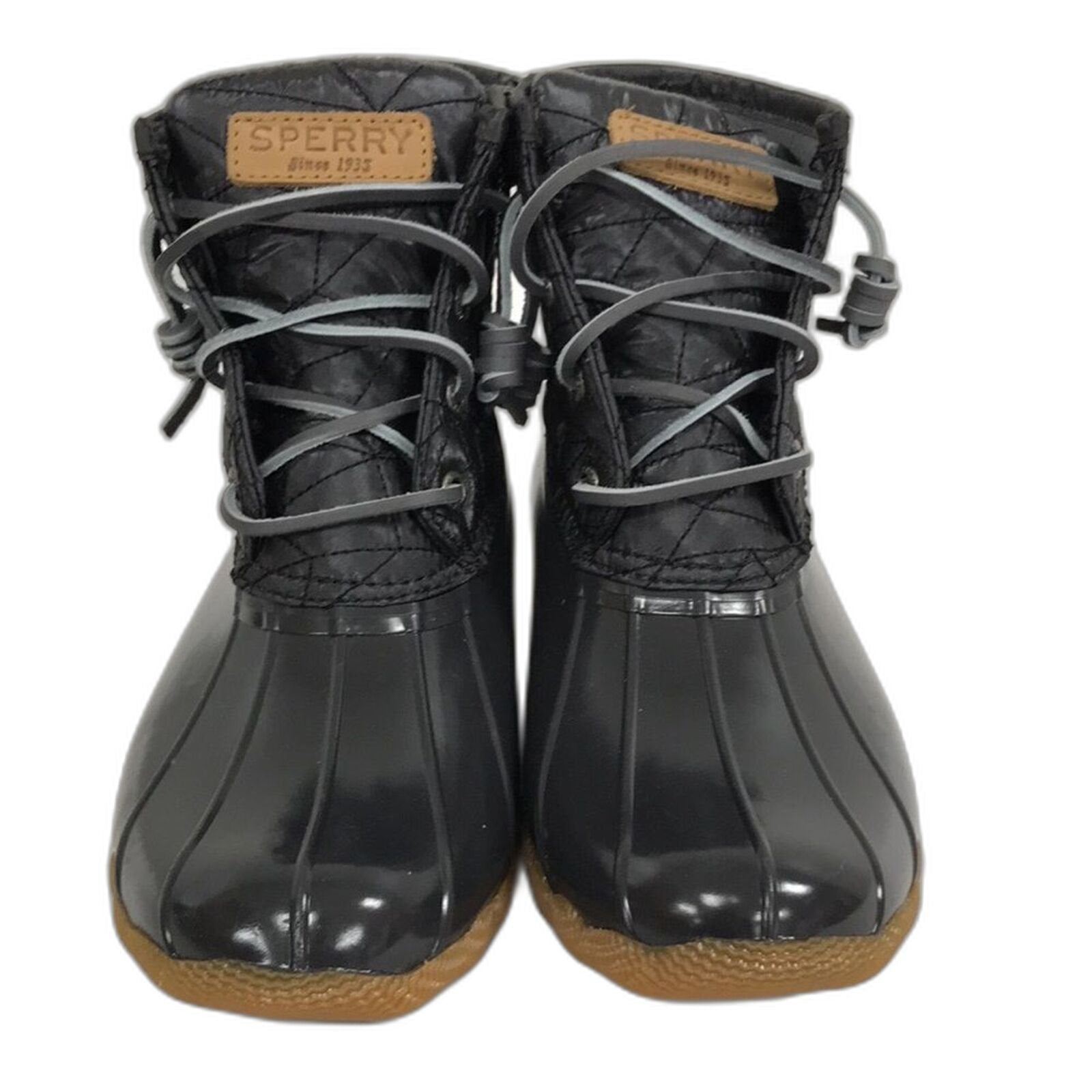 Sperry Womens Saltwater Rain Boot Black 6 US