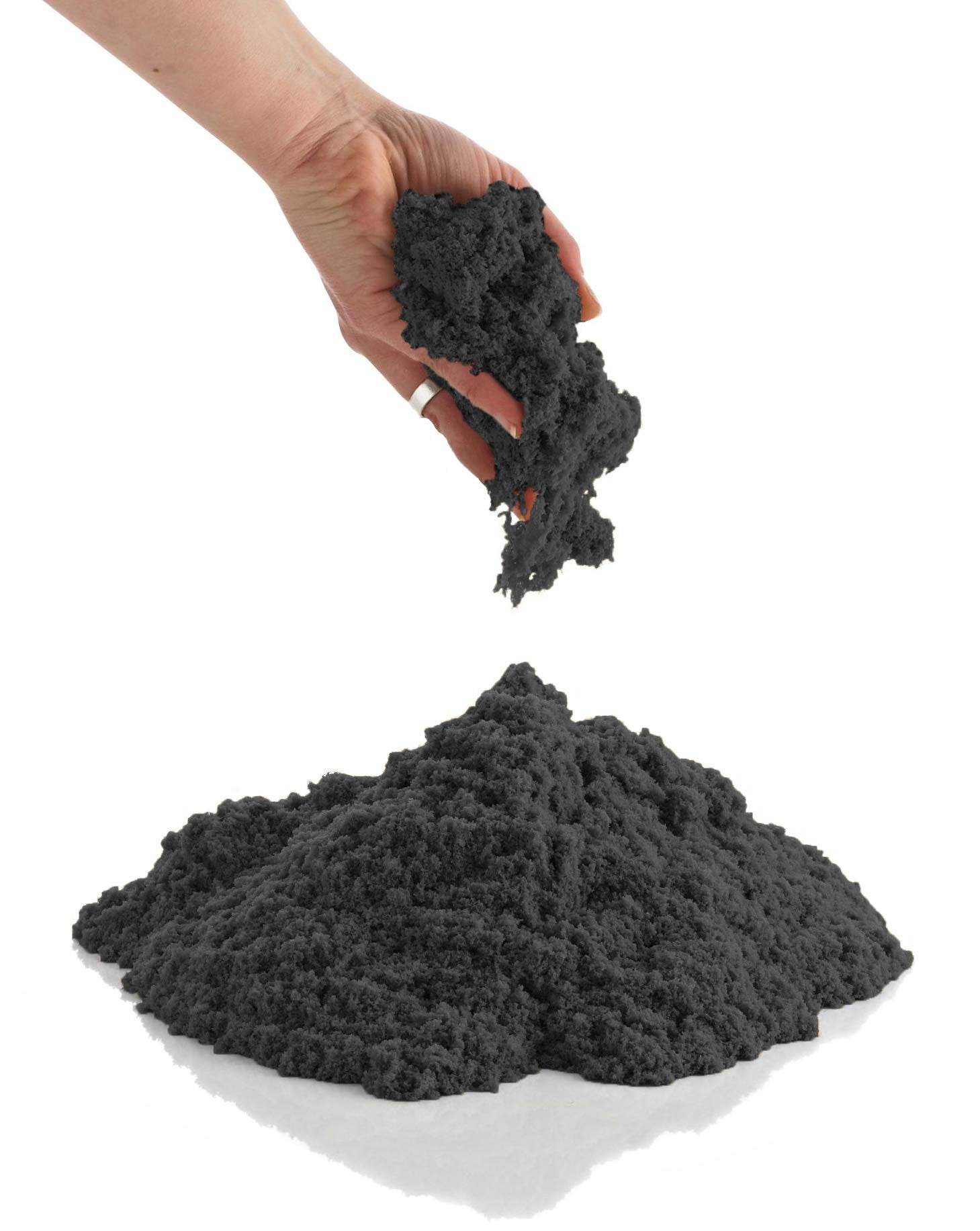 CoolSand Black 2 Pound Refill Pack - Moldable Indoor Play Sand in Resealable Bag