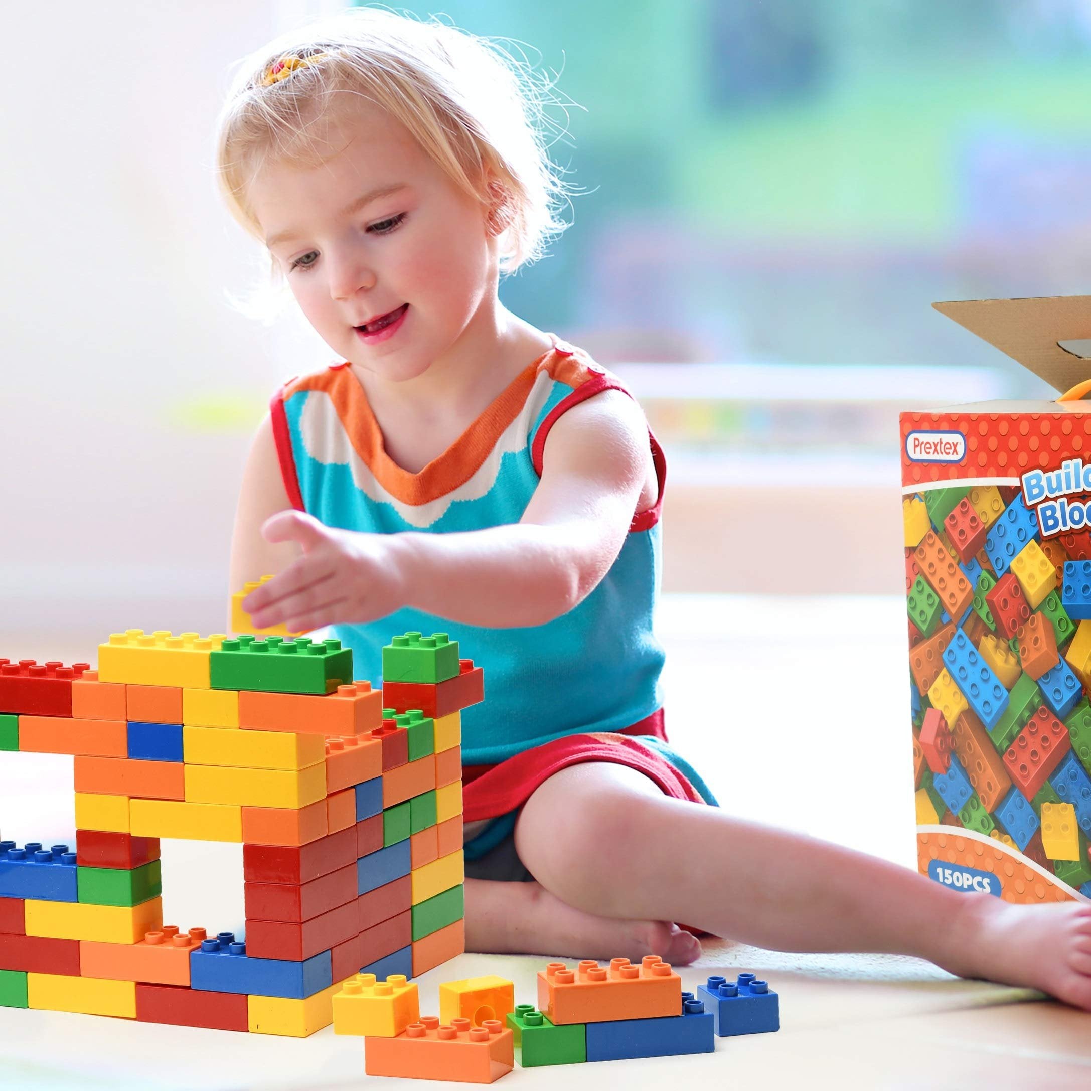 PREXTEX 25 Piece Classic Big Building Bricks Large Toy Blocks - Toddler STEM Toys Bricks Set | Beginner Pack or Bricks Refill Set for All Ages | Building Blocks for Toddlers 1-3 3-5