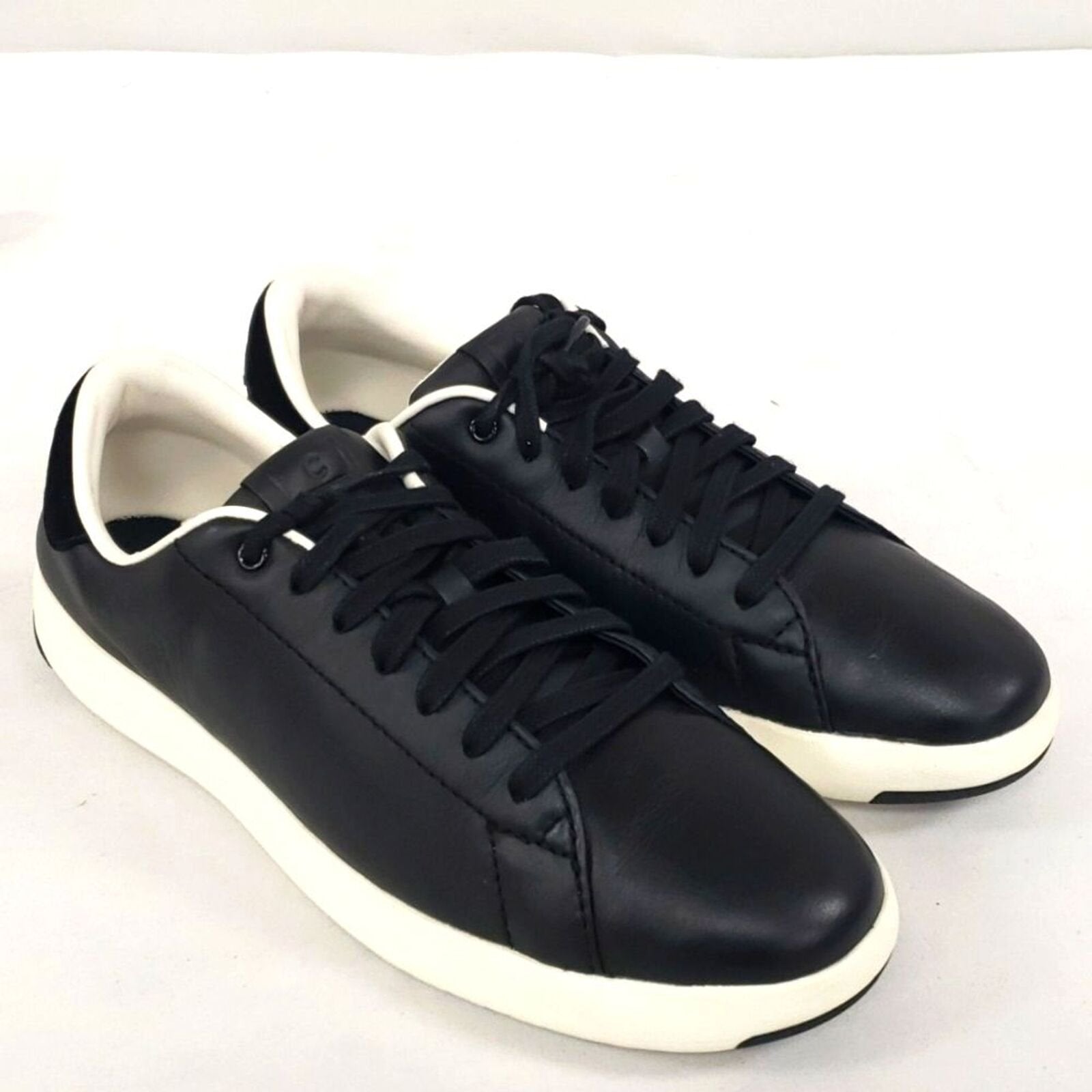 Cole Haan Womens GrandPro Tennis Leather Lace OX Fashion Sneaker Black 9 US