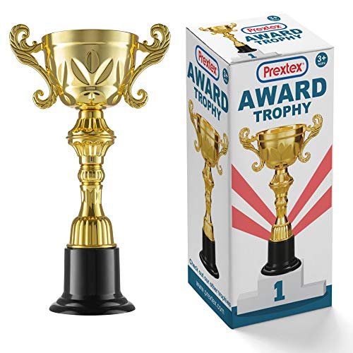 PREXTEX Golden Statues Trophy Award - Awards and Trophies for Party Celebrations, Award Ceremonies, and Appreciation Gifts - Ideal for Competitions, Rewards, and Party Favors for Kids & Adults