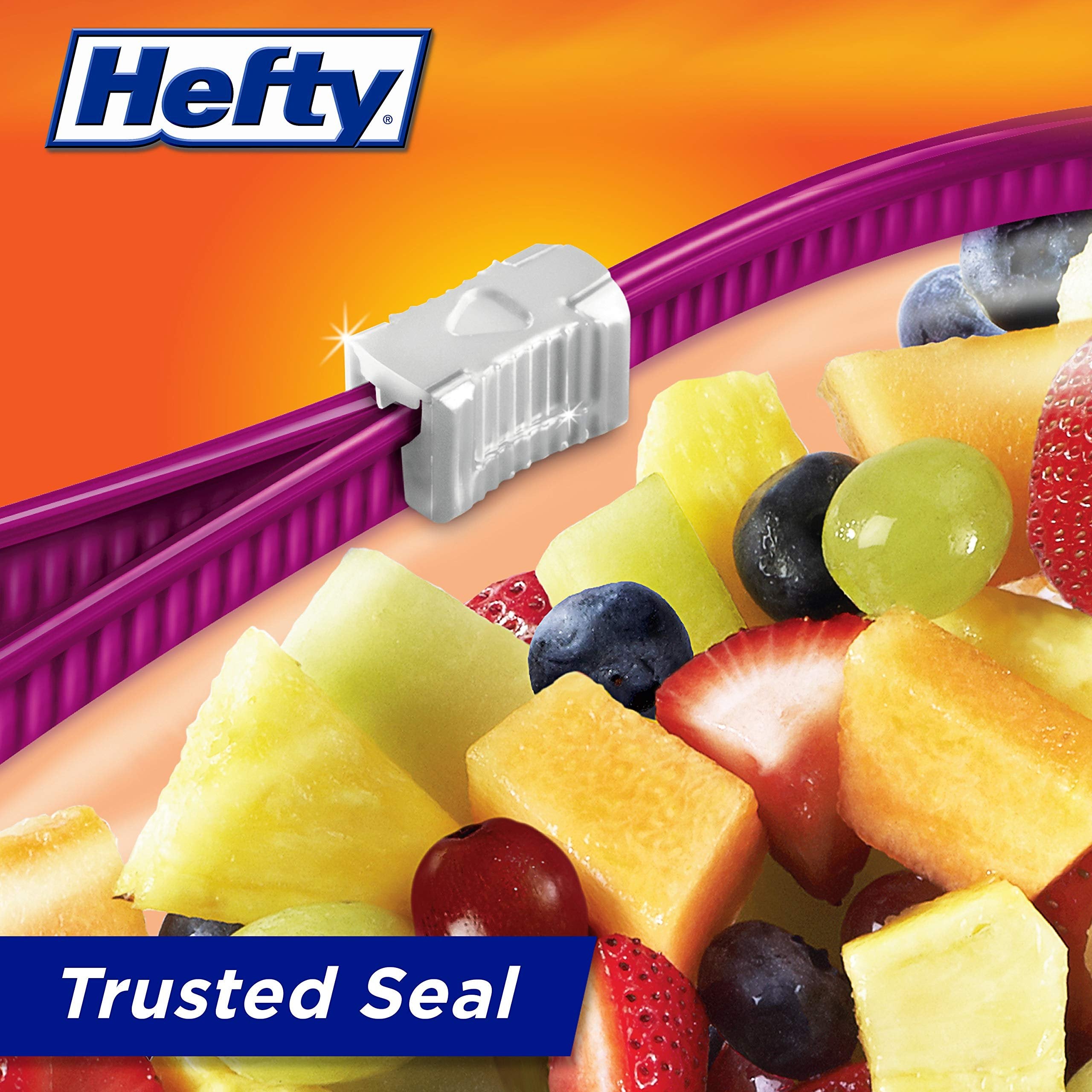 Hefty Slider Storage Bags, Quart Size, 40 Count (Pack of 3), 120 Total