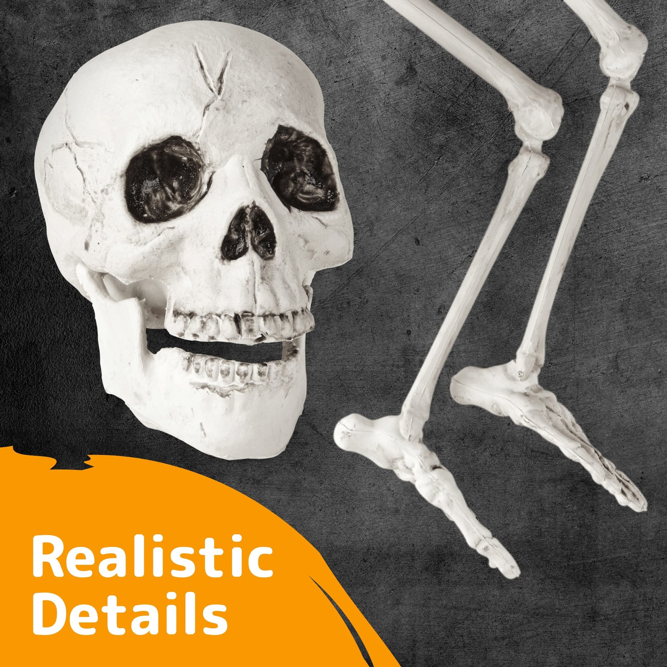 PREXTEX Skeleton Stakes for Outdoor Yard Halloween Decorations - Life-Sized Groundbreaker Skeleton in Front Lawn Garden