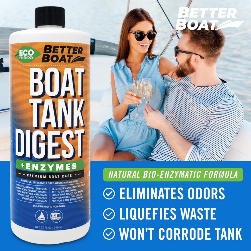 RV Toilet Treatment Liquid Portable Toilet Cleaner Boat Marine Holding Tank Treatment Chemicals for Camper and Sewer Grey and Black Tank Water Waste Flush Septic Safe Digester