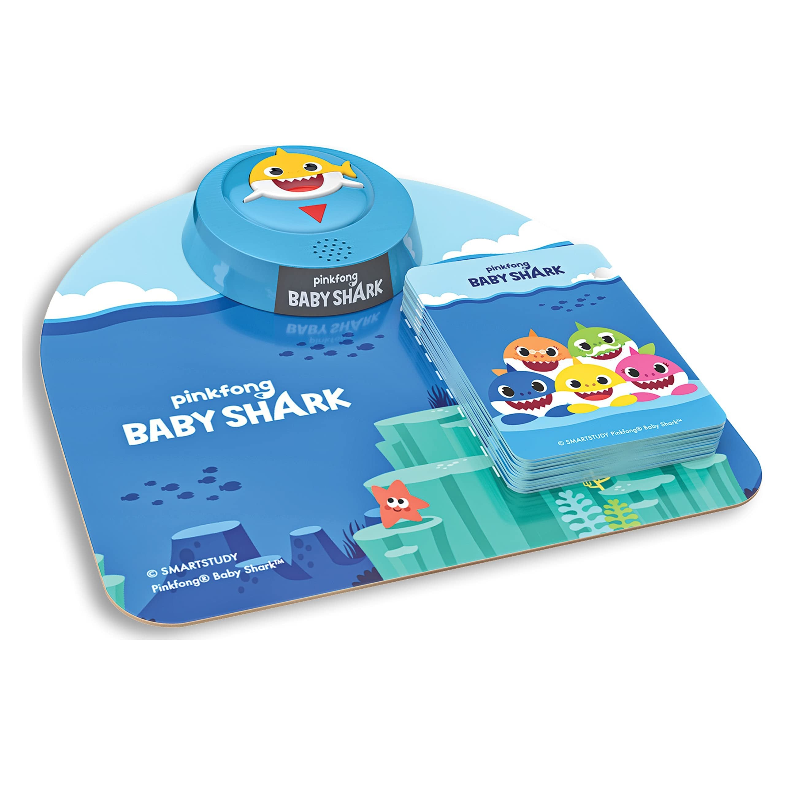 Spin Master Pinkfong Baby Shark Let's Go Hunt Card Game Plays Baby Shark Song with 3D Sound Pad, for Families and Kids 3 and up