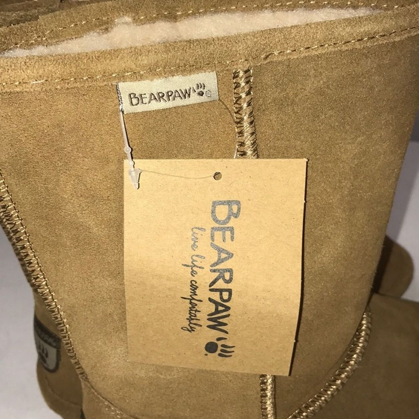 BEARPAW Womens Emma Short Boot Hickory Champagne 9 M US