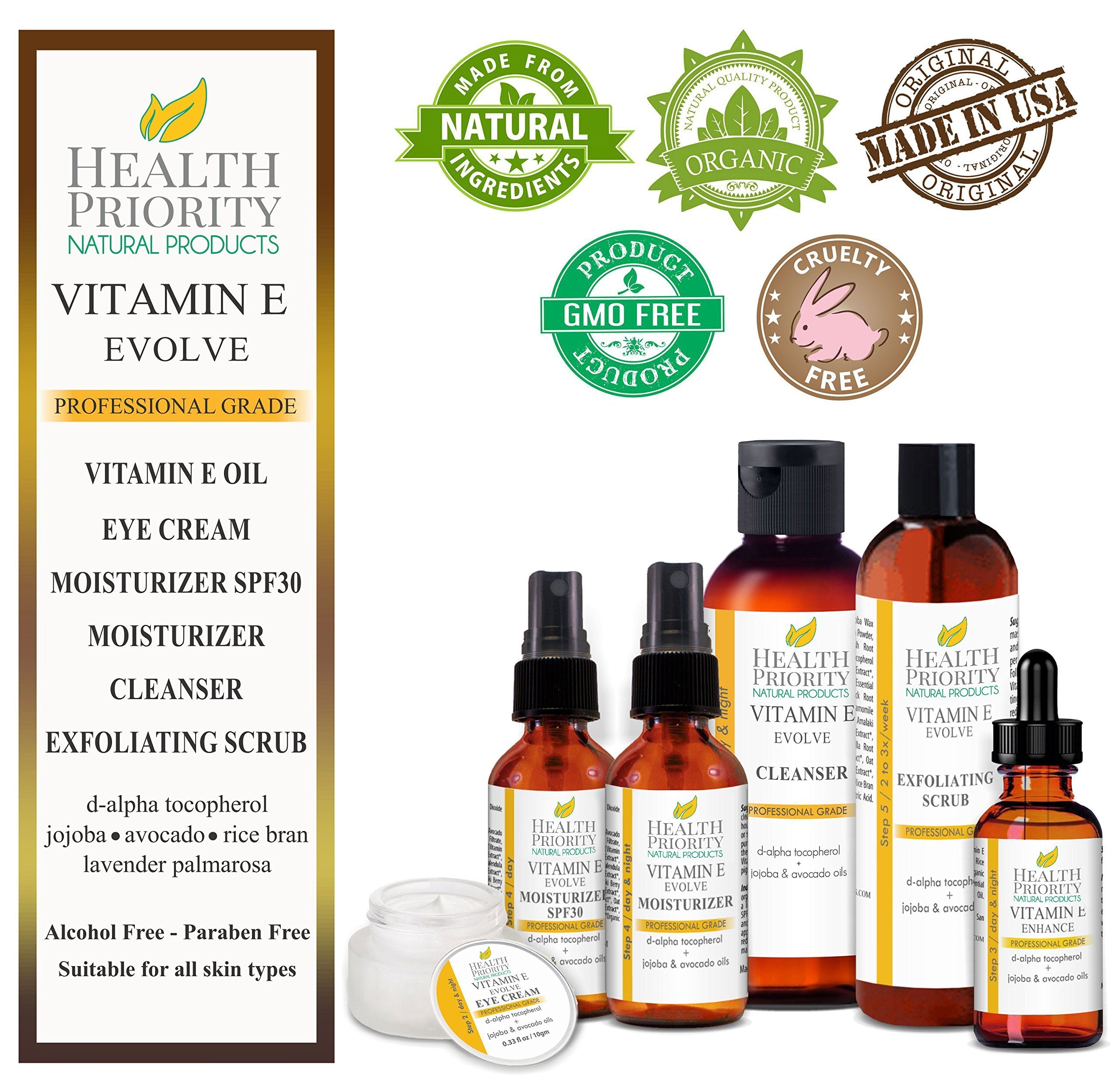 Natural Vitamin E Eye Cream for under eyes treatment. Reduce puffy bags, remove wrinkles & fine lines & soften crow's feet. Best antiaging moisturizer cream for restoring & hydrating