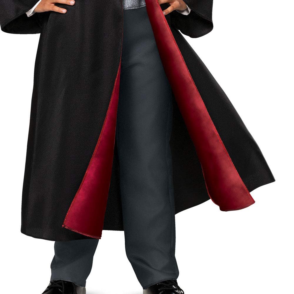 Disguise Harry Potter Costume Kids Deluxe Hooded Robe and Jumpsuit, Children Size Medium (7-8), Black & Red (107529K)