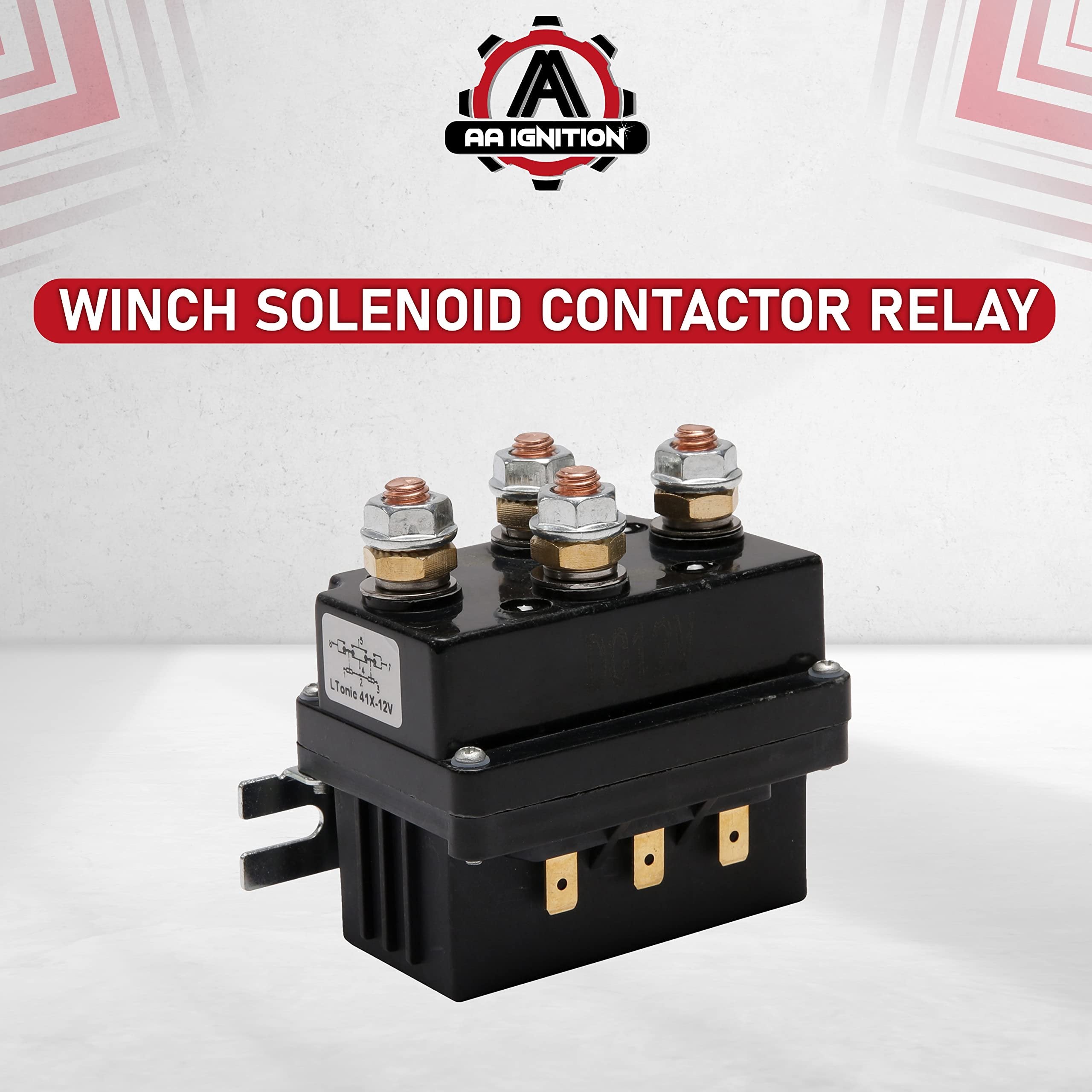 Winch Solenoid Contactor Relay, 12 Volt 500 Amp - Compatible with Polaris Ranger 8000lb - 12000lbs & Other ATV, UTV, 4WD, SUV 4x4 Solenoid Winches 12V 15W - Wireless Remote Electronic Switch System