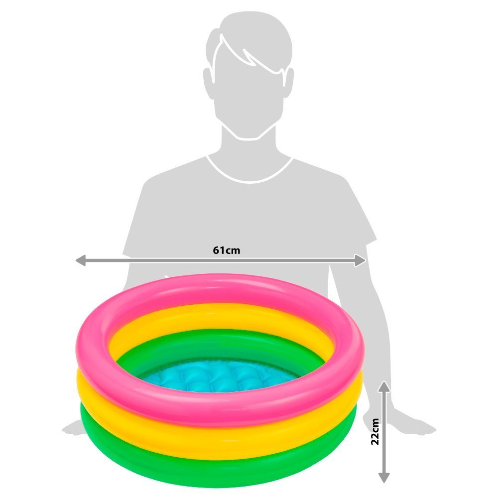 Intex 3-Hoop Inflatable Paddling Pool 61 x 22 cm