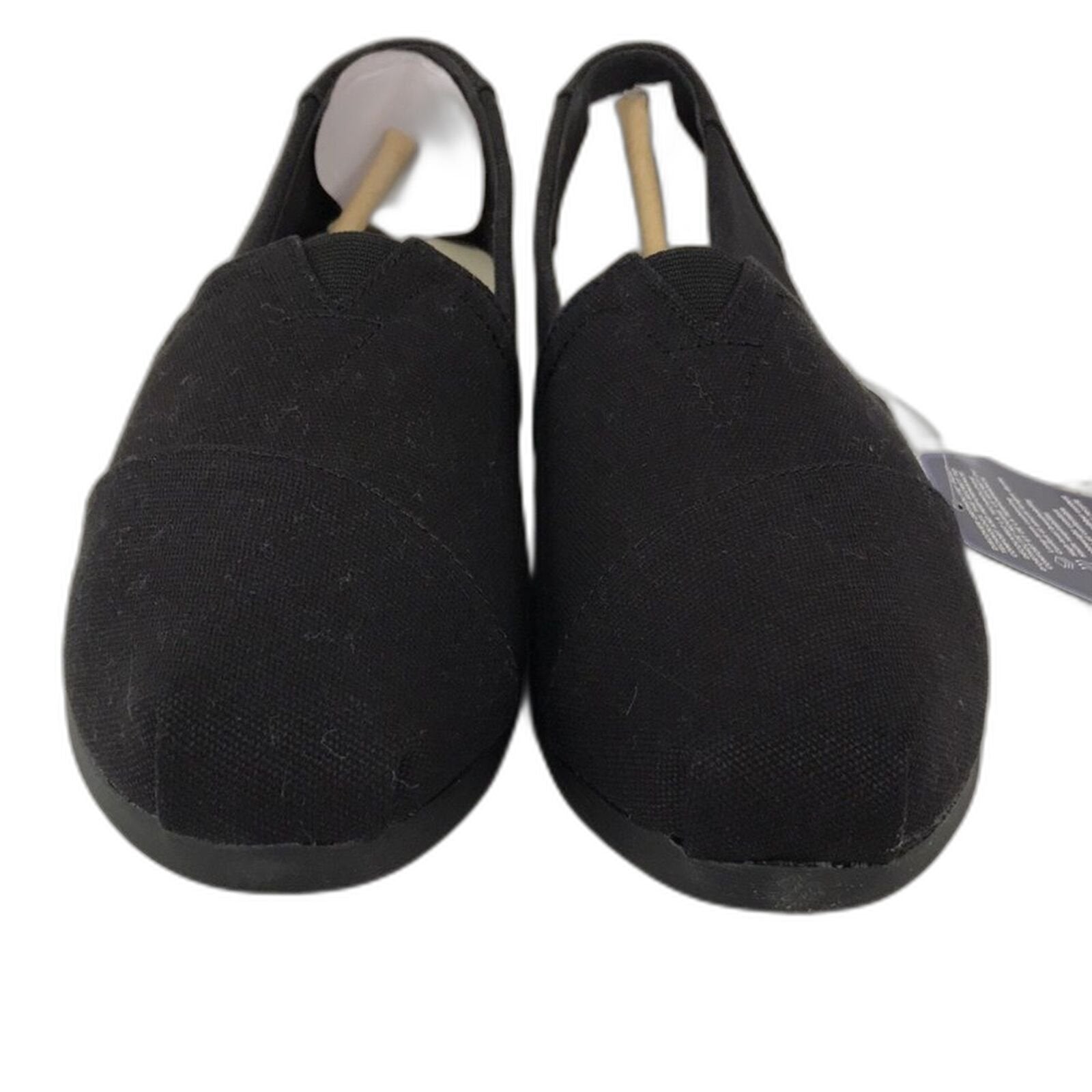 TOMS Womens Alpargata Recycled Cotton Canvas Slip On Sneaker Black 9 US