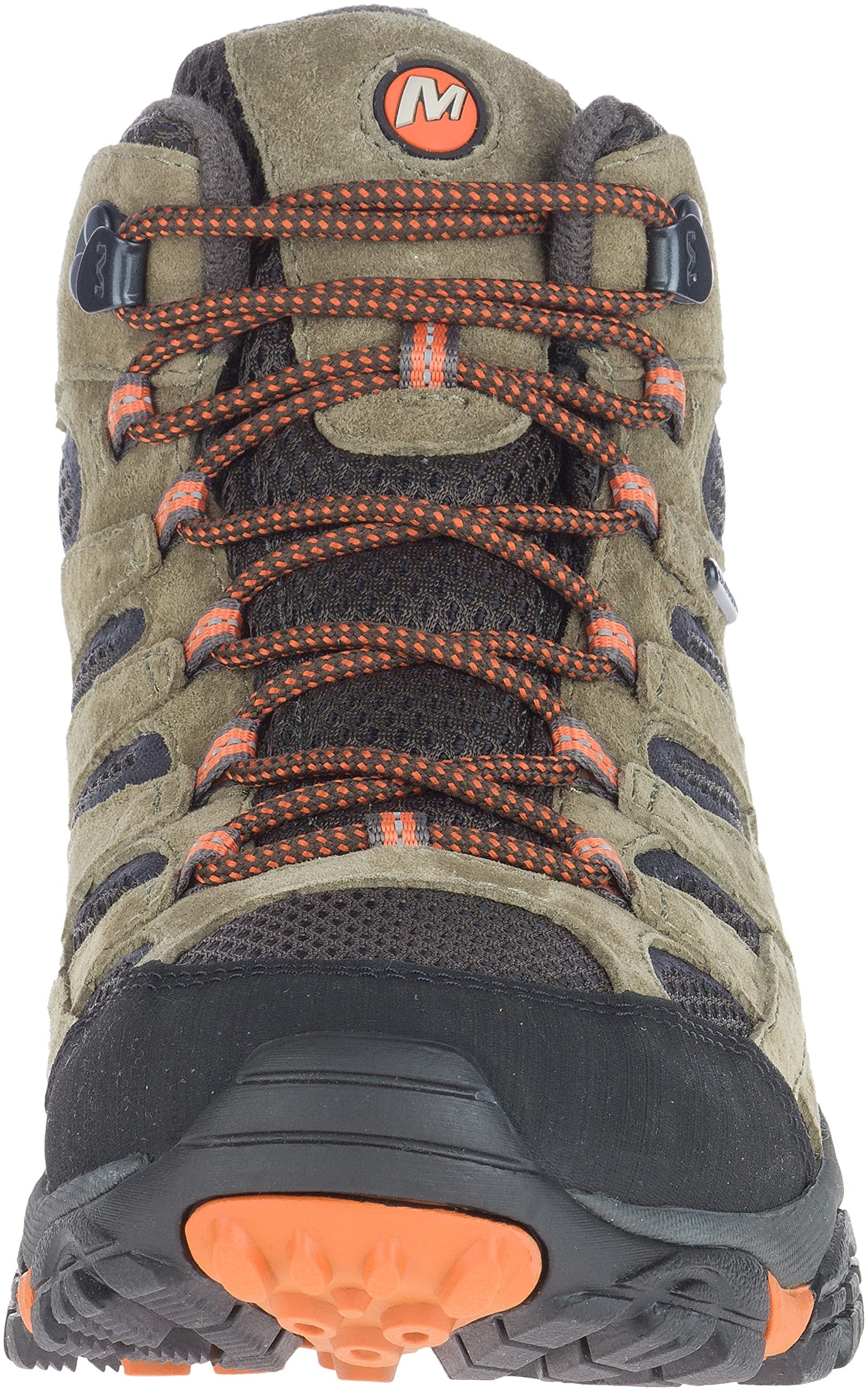 Merrell Men's Moab 2 Mid Waterproof Olive/Orange Hiking Boot 10.5 M US