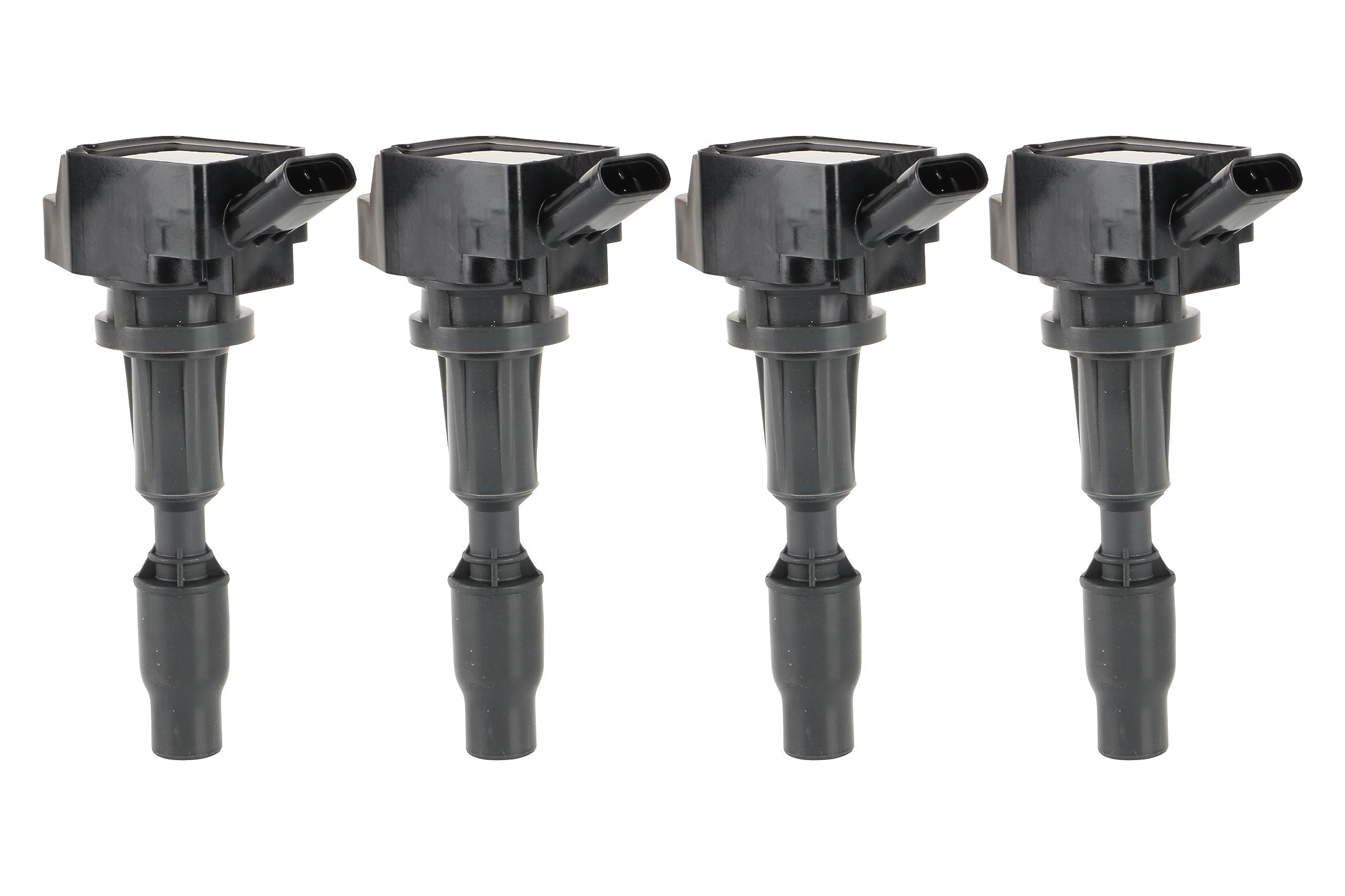 Ignition Coil Pack Set of 4 - Compatible with Hyundai, Kia, Genesis 2.0L, 2.4L, V8 5.0L - Santa Fe, Sonata, Tucson, Veloster, Optima, Sorento, Sportage, G70, G80 - Replaces 273002GGA0, UF764, GN10730