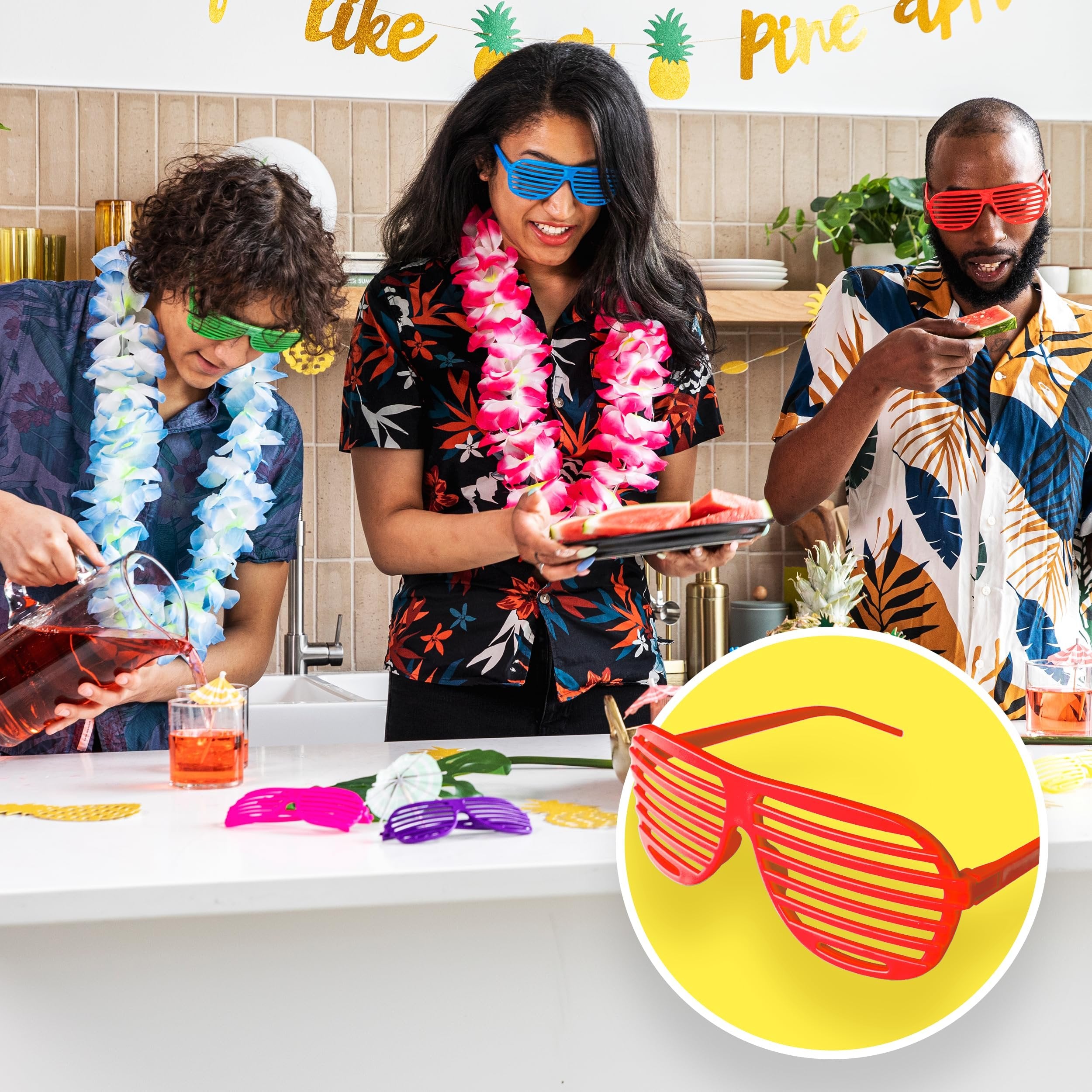 PREXTEX Mega Pack 100 Pairs of Kids Plastic Shutter Shades Glasses - Shades Sunglasses - Eyewear Party Favors and Party Props - Assorted Colors - Last Day of School Gifts for Kids