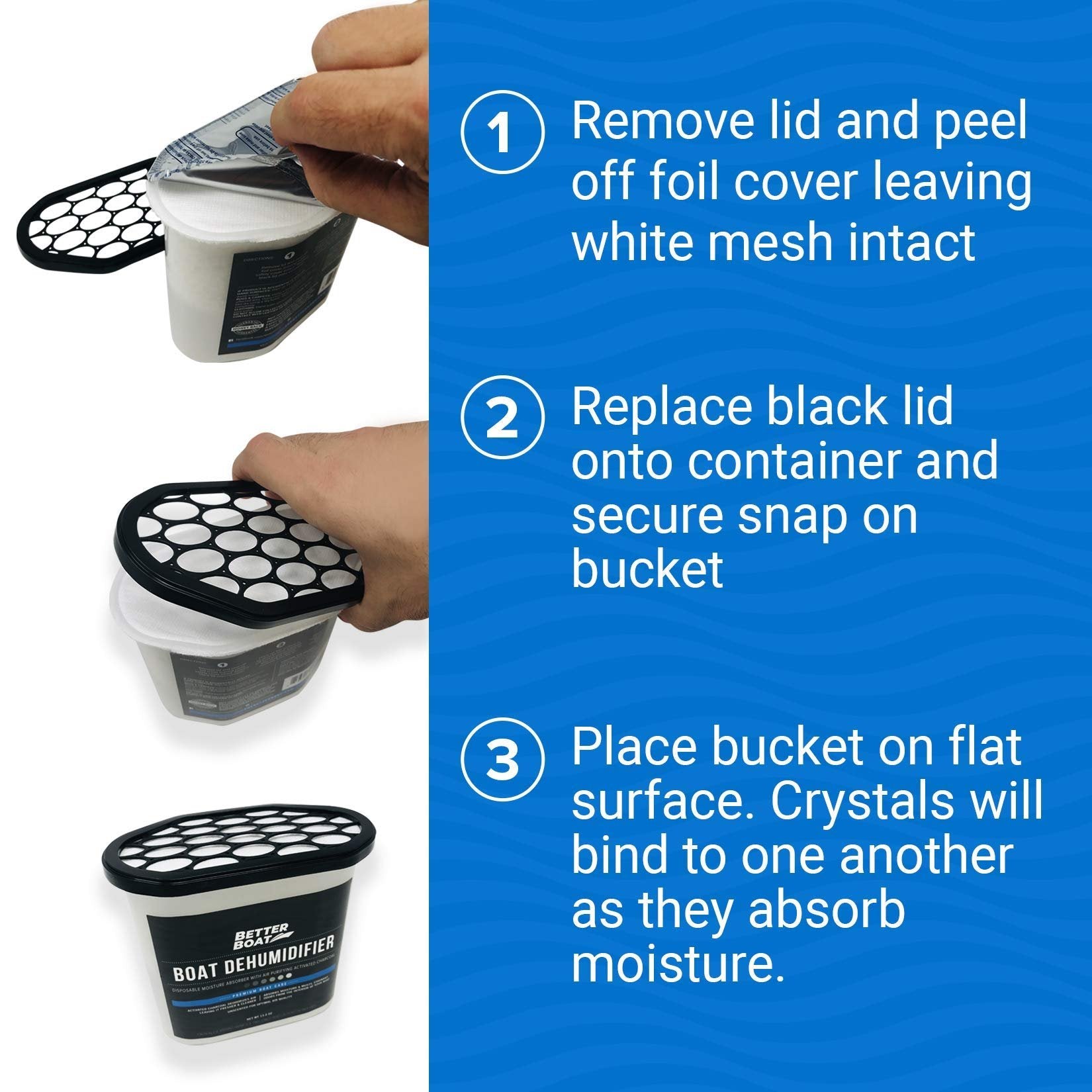 Moisture Absorber Boat Dehumidifier Moisture Absorbers Charcoal Smell Remover to Get Rid of Damp Smell & Humidity | No Refill for Basement, Closet, Home, RV or Boating Unscented Fragrance Free 4 Pack