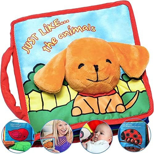 ToBe ReadyForLife Stimulating Baby Books 0-6 Months and 6-12 Months Infants | Crinkle Books for Babies Makes Great Toys Gift for 1 Year Old | Soft Cloth Animals Books for Baby Gift (2-Pack)