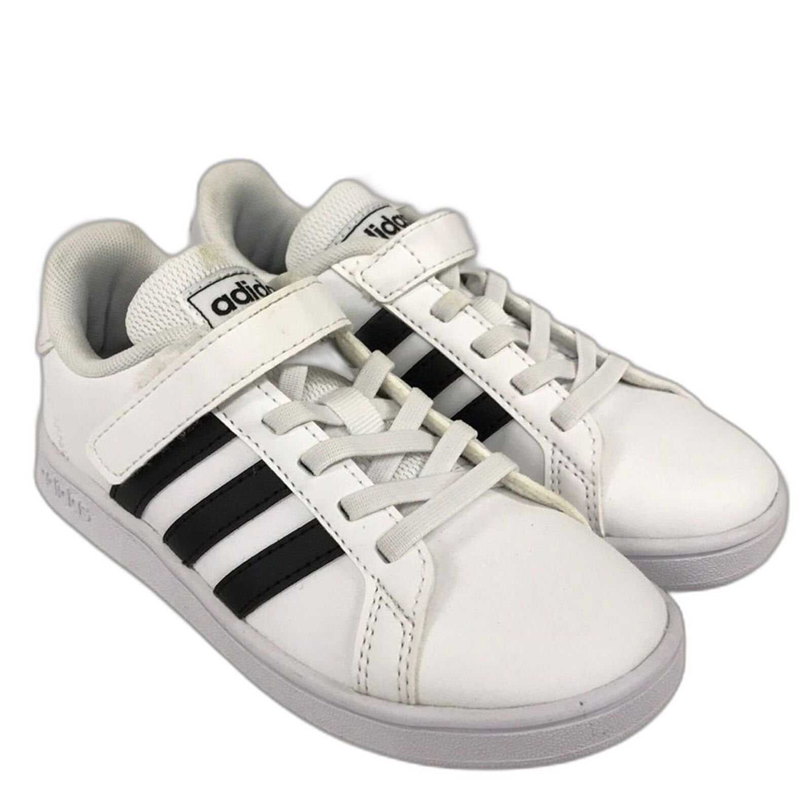 adidas unisex child Grand Court Kids Sneaker White Black White 12 US Kids