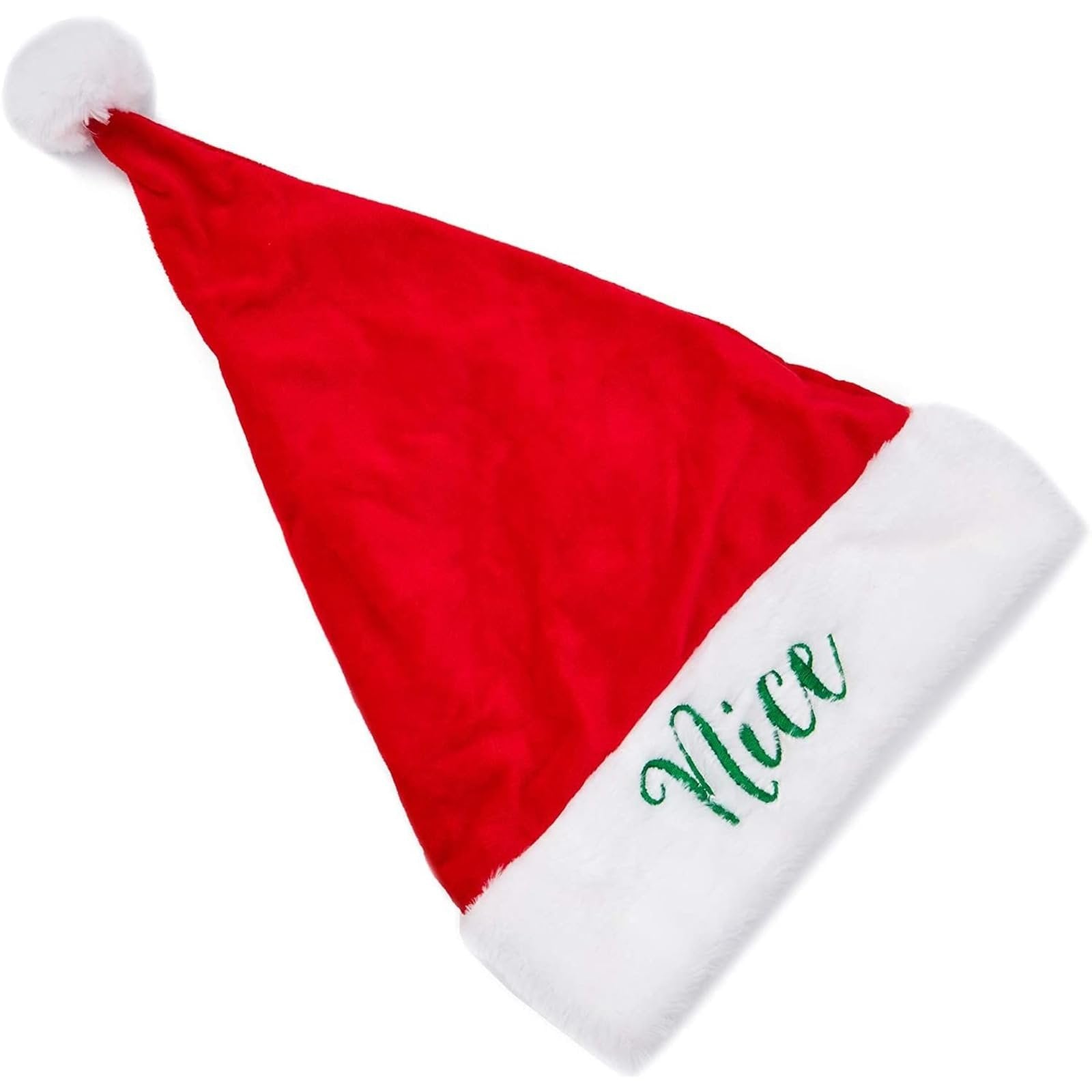 Blue Panda Naughty and Nice Christmas Santa Hats (2 Pack, Red)