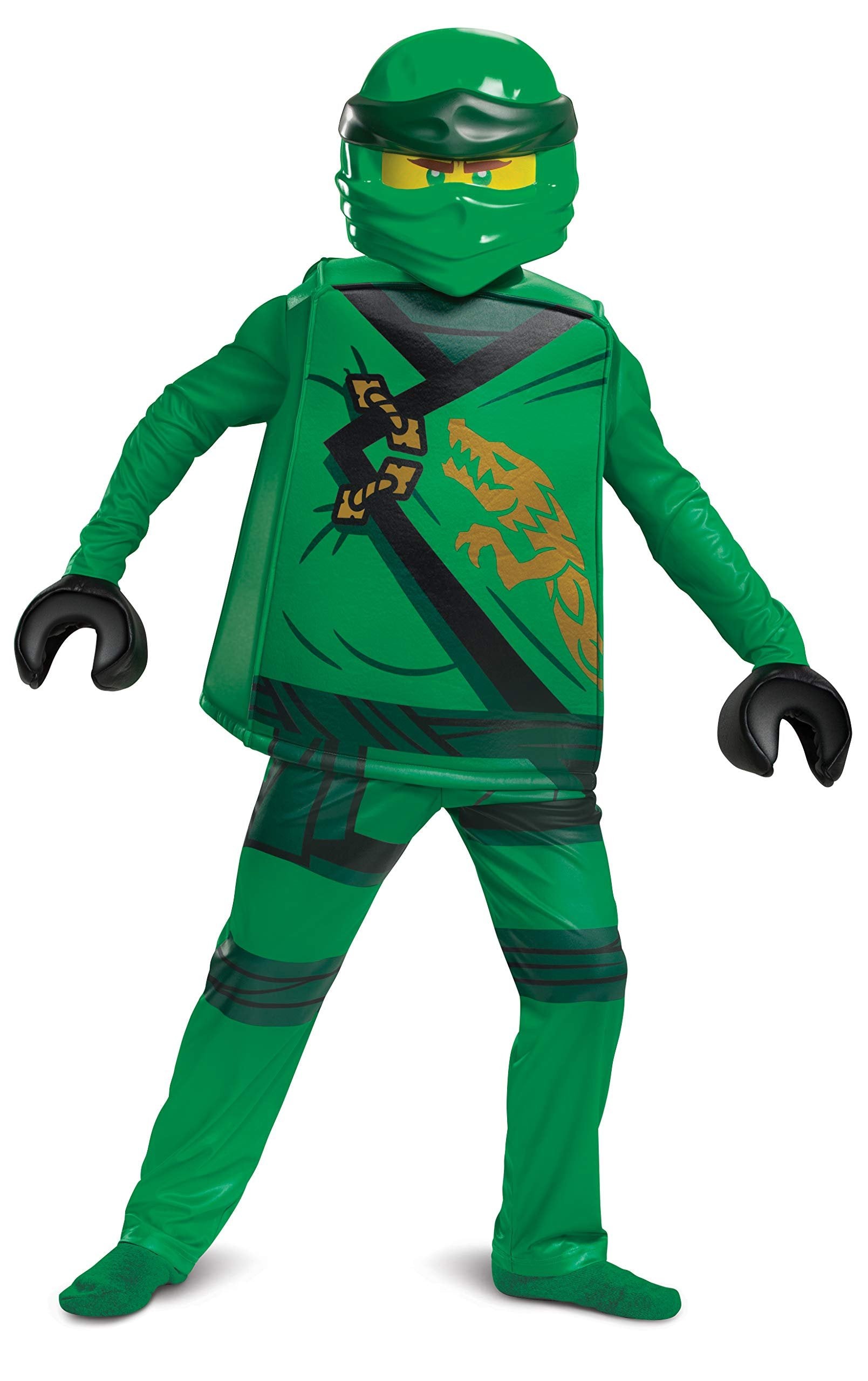Disguise Lloyd Costume for Kids, Deluxe Lego Ninjago Legacy Themed Children's Character Outfit, Child Size Small (4-6) Green (100399L)