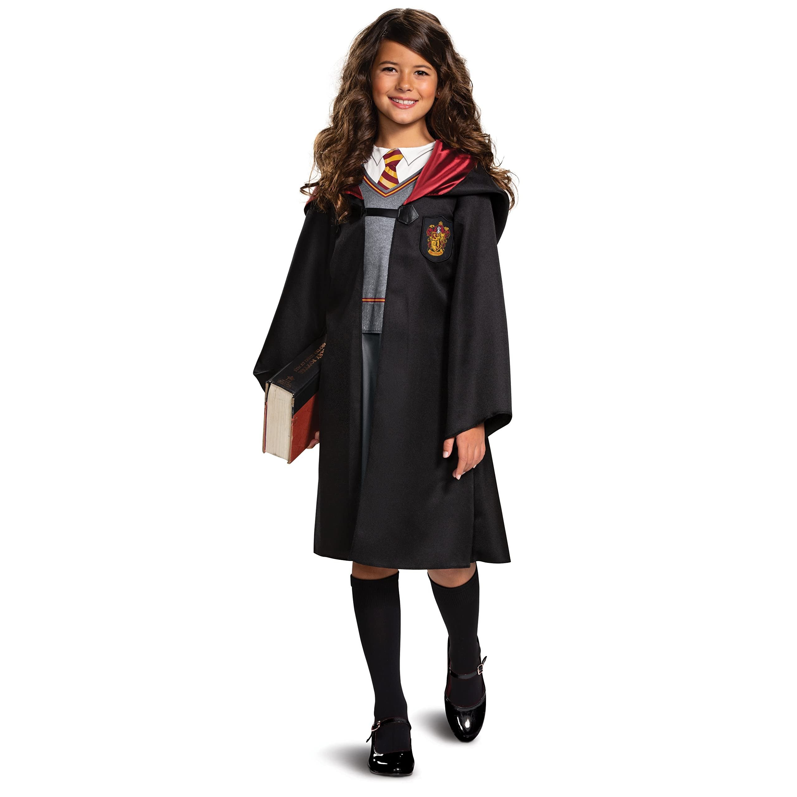 Harry Potter Hermione Granger Classic Girls Costume, Black & Red, Kids Size Small (4-6x)