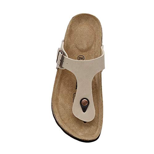 CUSHIONAIRE Women's Leah Cork Footbed Sandal With +Comfort, Stone 11