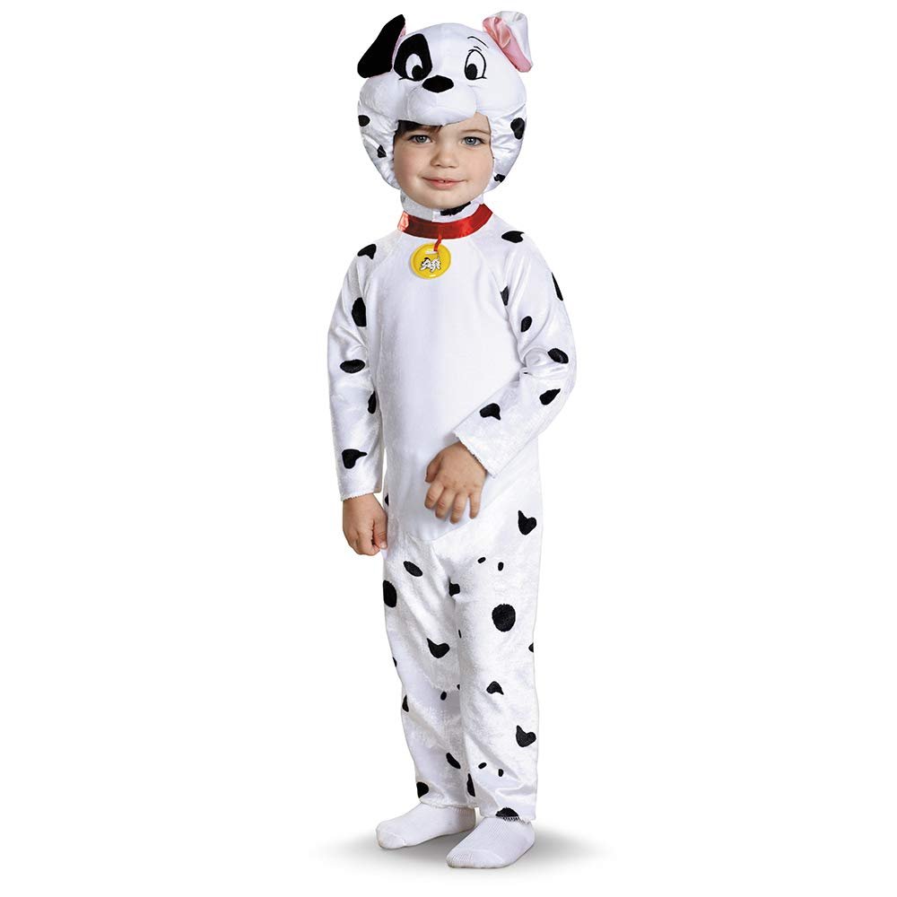 Dalmatian Costume for Toddlers, Officially Licensed 101 Dalmatians Costume Jumpsuit and Headpiece, Classic Toddler Size Small (2T) Multicolored