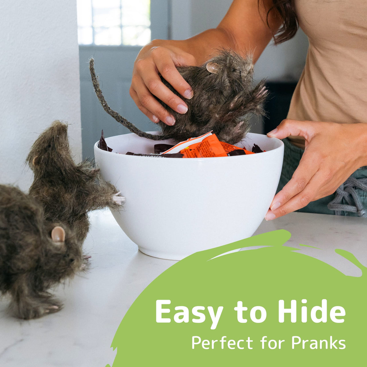 Prextex Realistic Furry Fake Rats for Best Halloween Decoration: Hallo